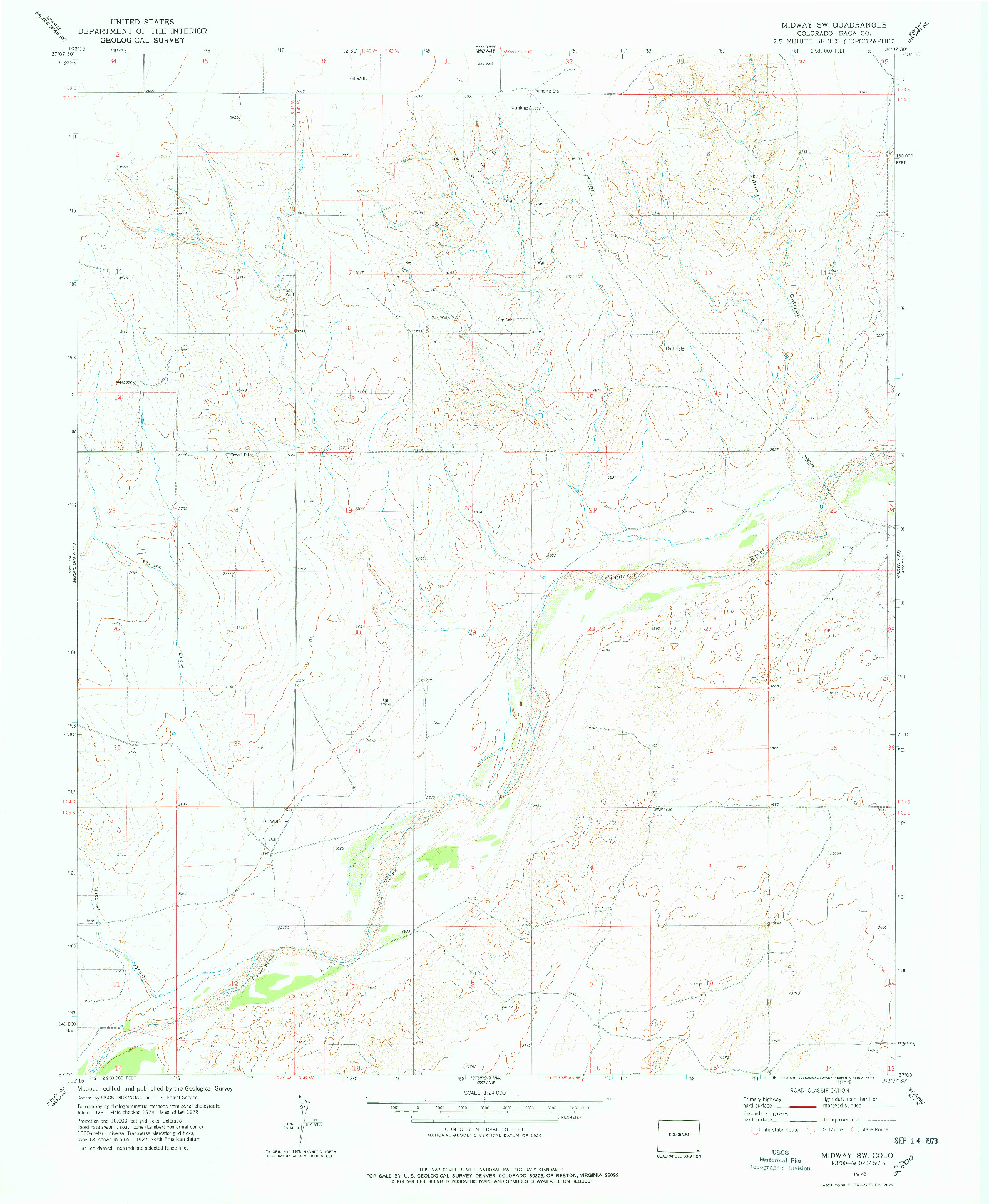 USGS 1:24000-SCALE QUADRANGLE FOR MIDWAY SW, CO 1978