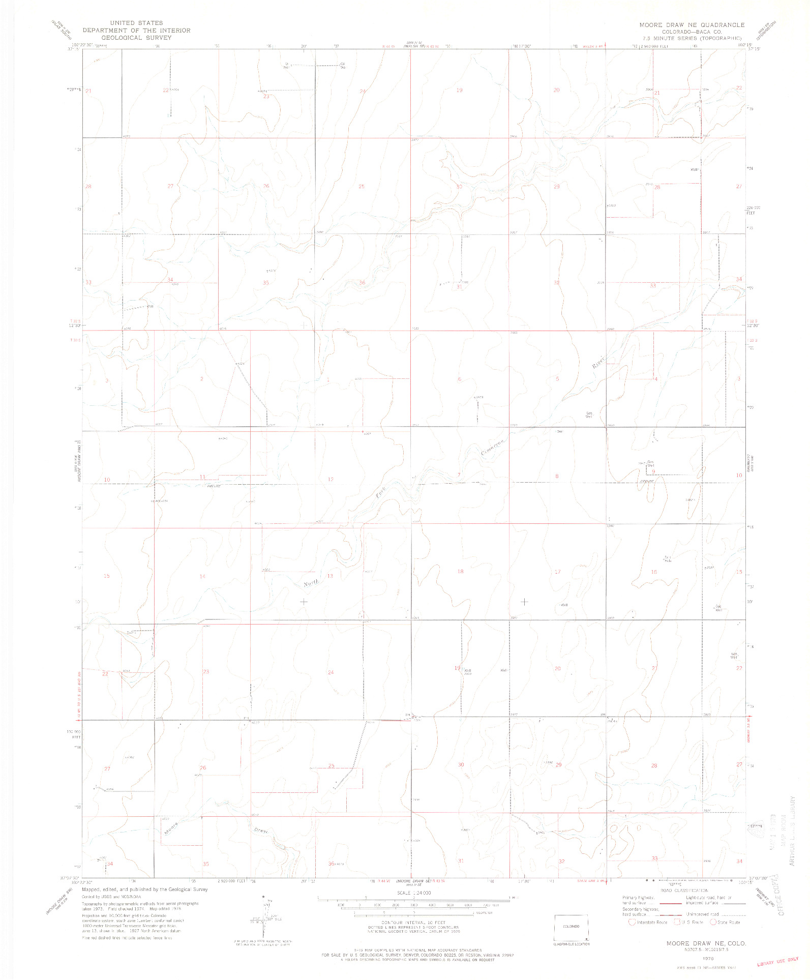 USGS 1:24000-SCALE QUADRANGLE FOR MOORE DRAW NE, CO 1978