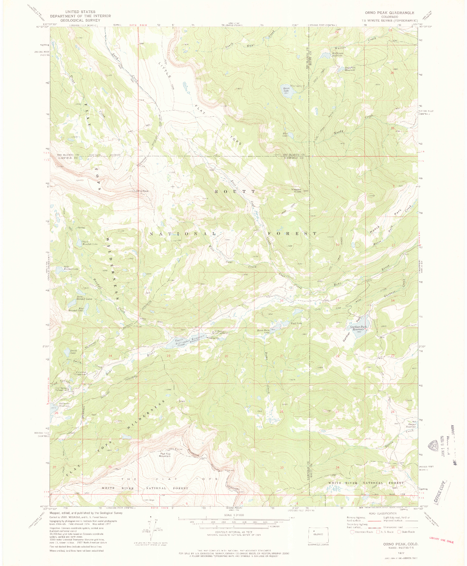 USGS 1:24000-SCALE QUADRANGLE FOR ORNO PEAK, CO 1977