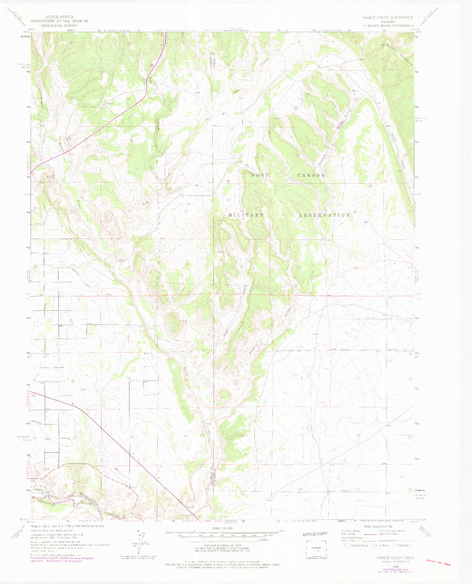 USGS 1:24000-SCALE QUADRANGLE FOR PIERCE GULCH, CO 1963