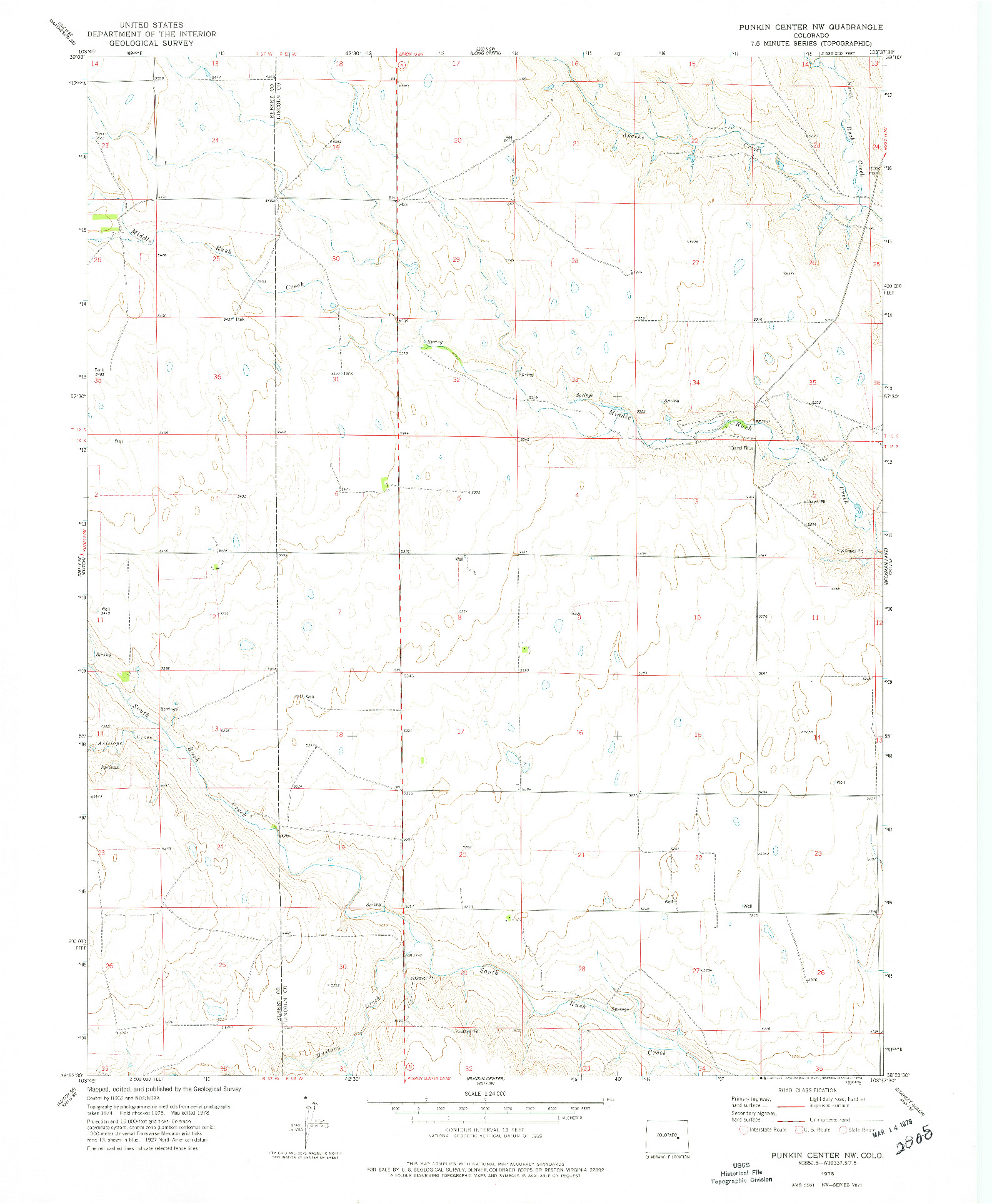 USGS 1:24000-SCALE QUADRANGLE FOR PUNKIN CENTER NW, CO 1978