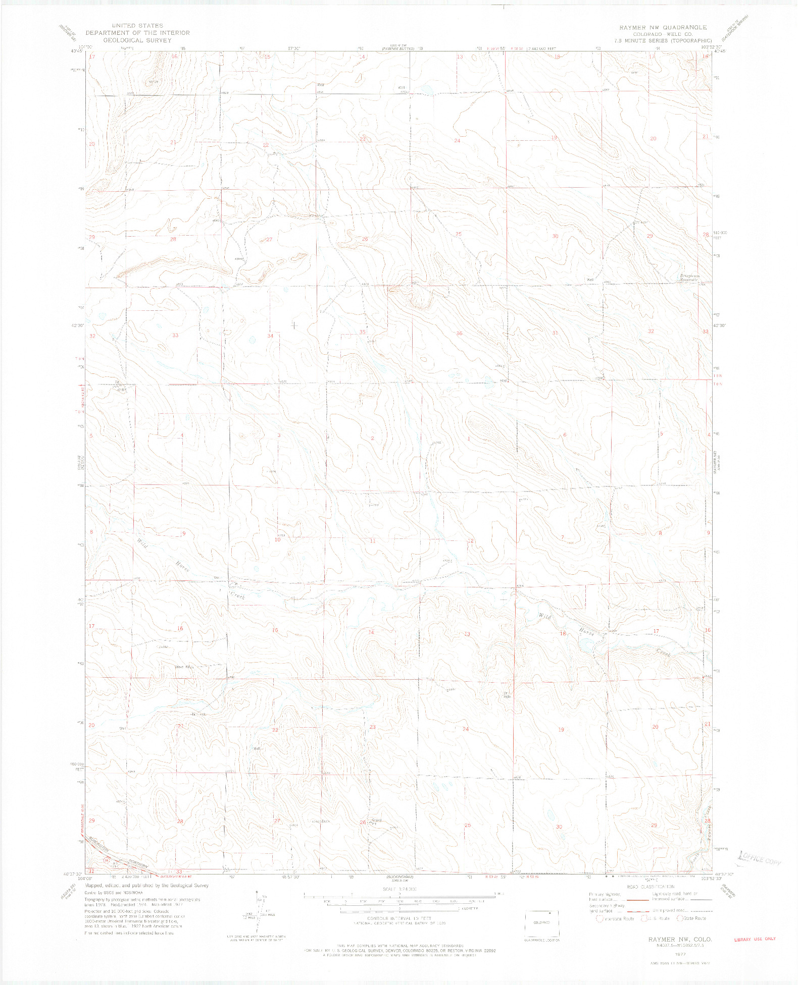 USGS 1:24000-SCALE QUADRANGLE FOR RAYMER NW, CO 1977