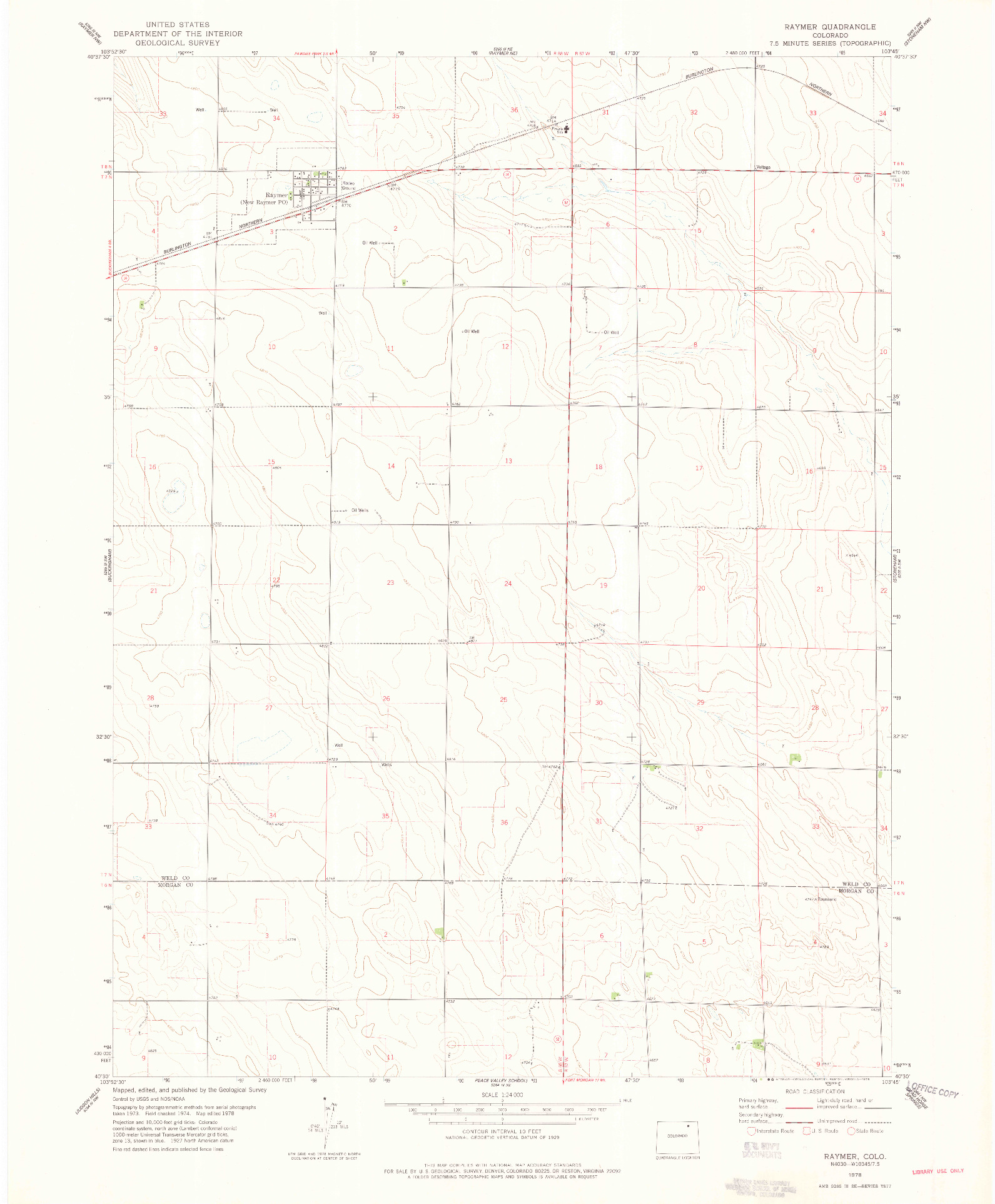 USGS 1:24000-SCALE QUADRANGLE FOR RAYMER, CO 1978