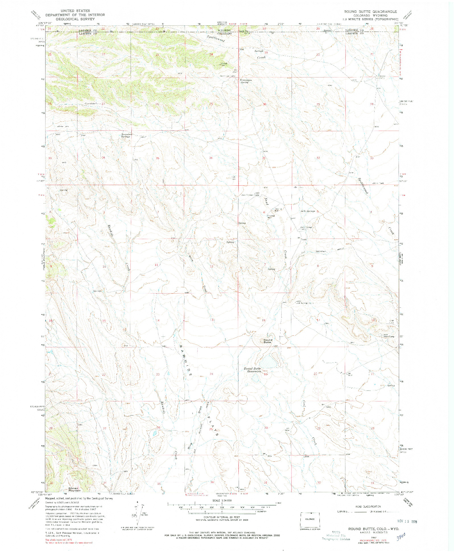 USGS 1:24000-SCALE QUADRANGLE FOR ROUND BUTTE, CO 1967