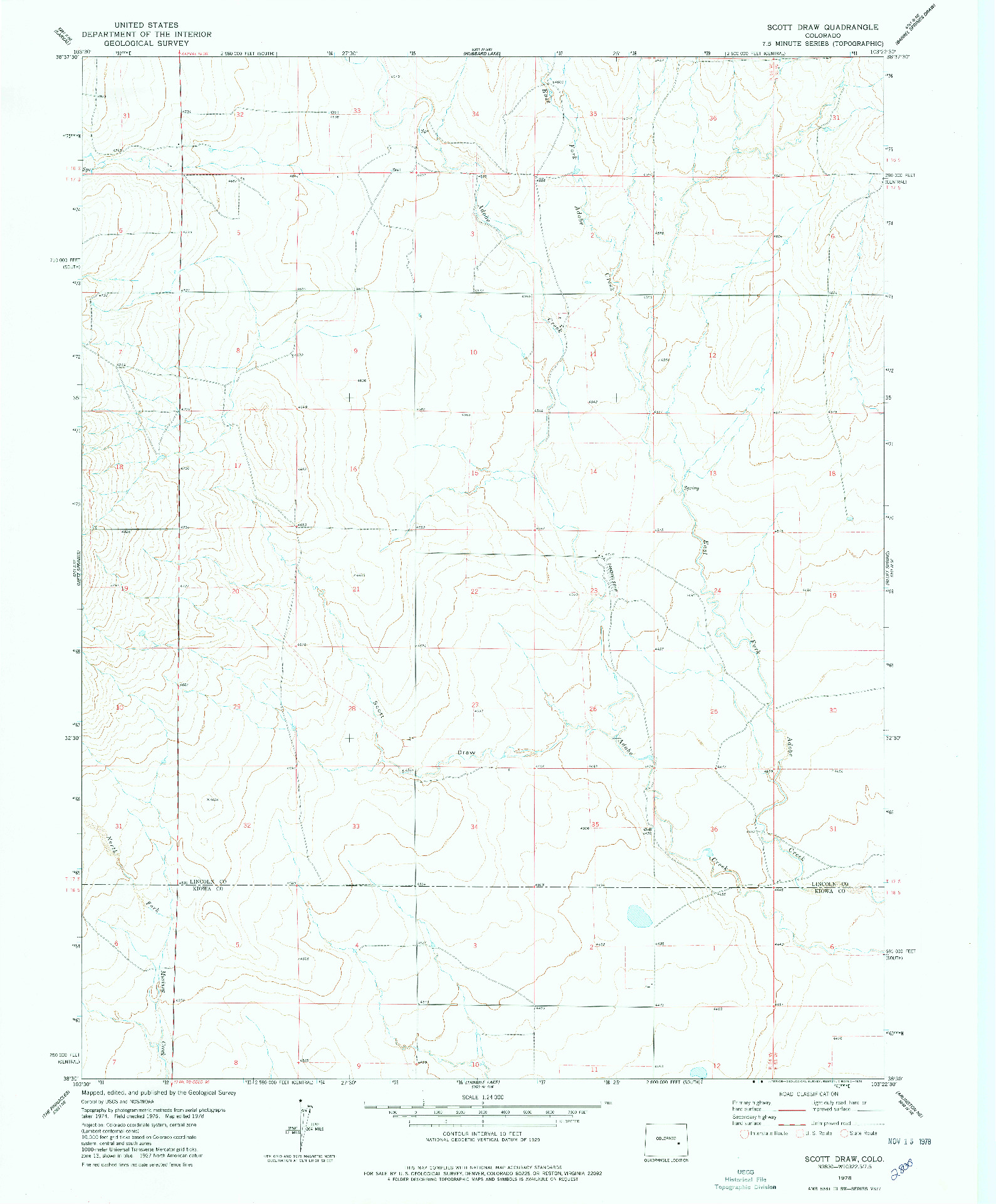 USGS 1:24000-SCALE QUADRANGLE FOR SCOTT DRAW, CO 1978