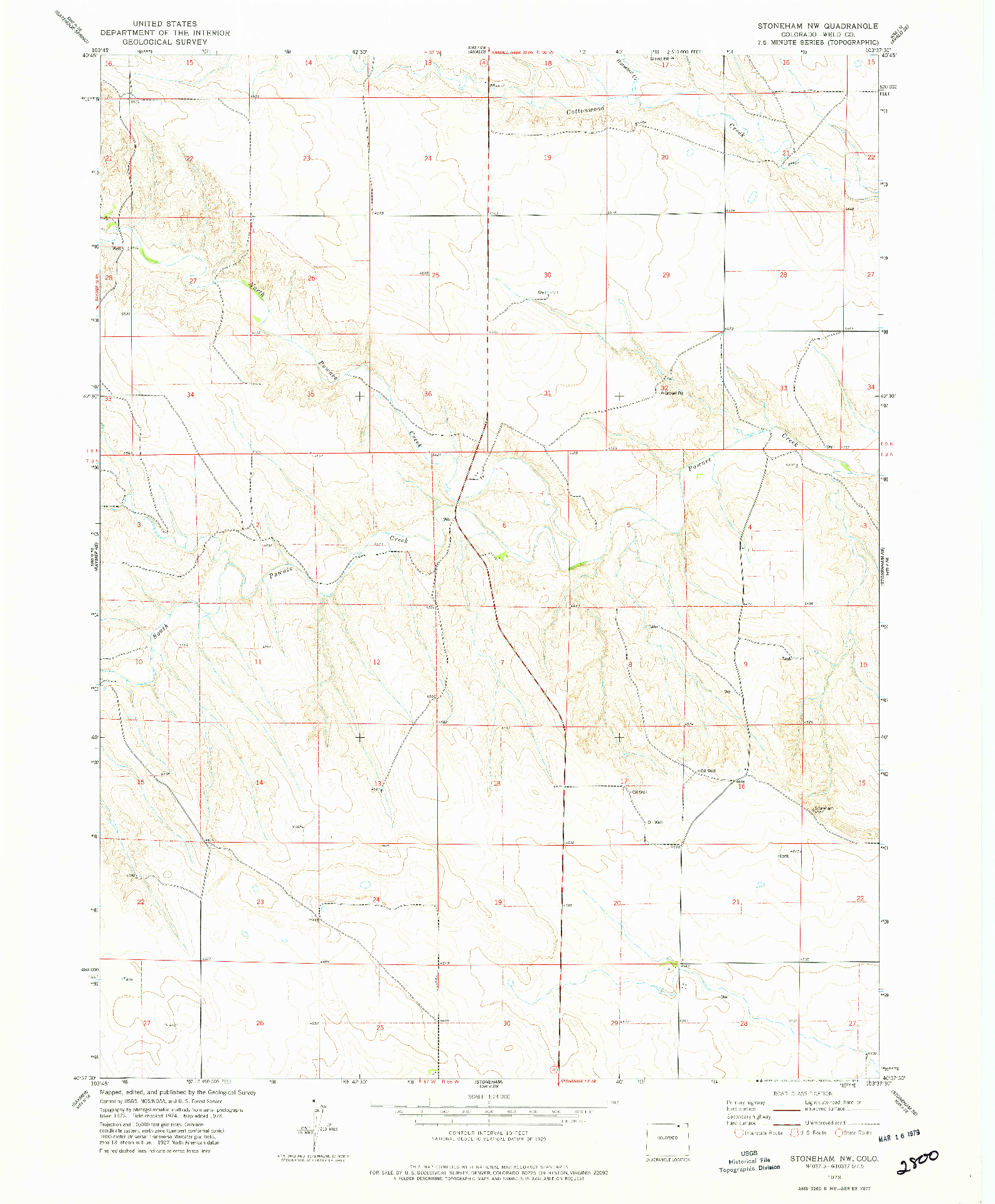 USGS 1:24000-SCALE QUADRANGLE FOR STONEHAM NW, CO 1978