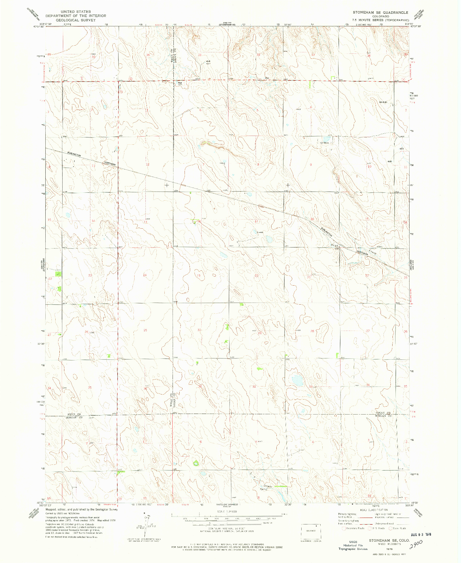 USGS 1:24000-SCALE QUADRANGLE FOR STONEHAM SE, CO 1978