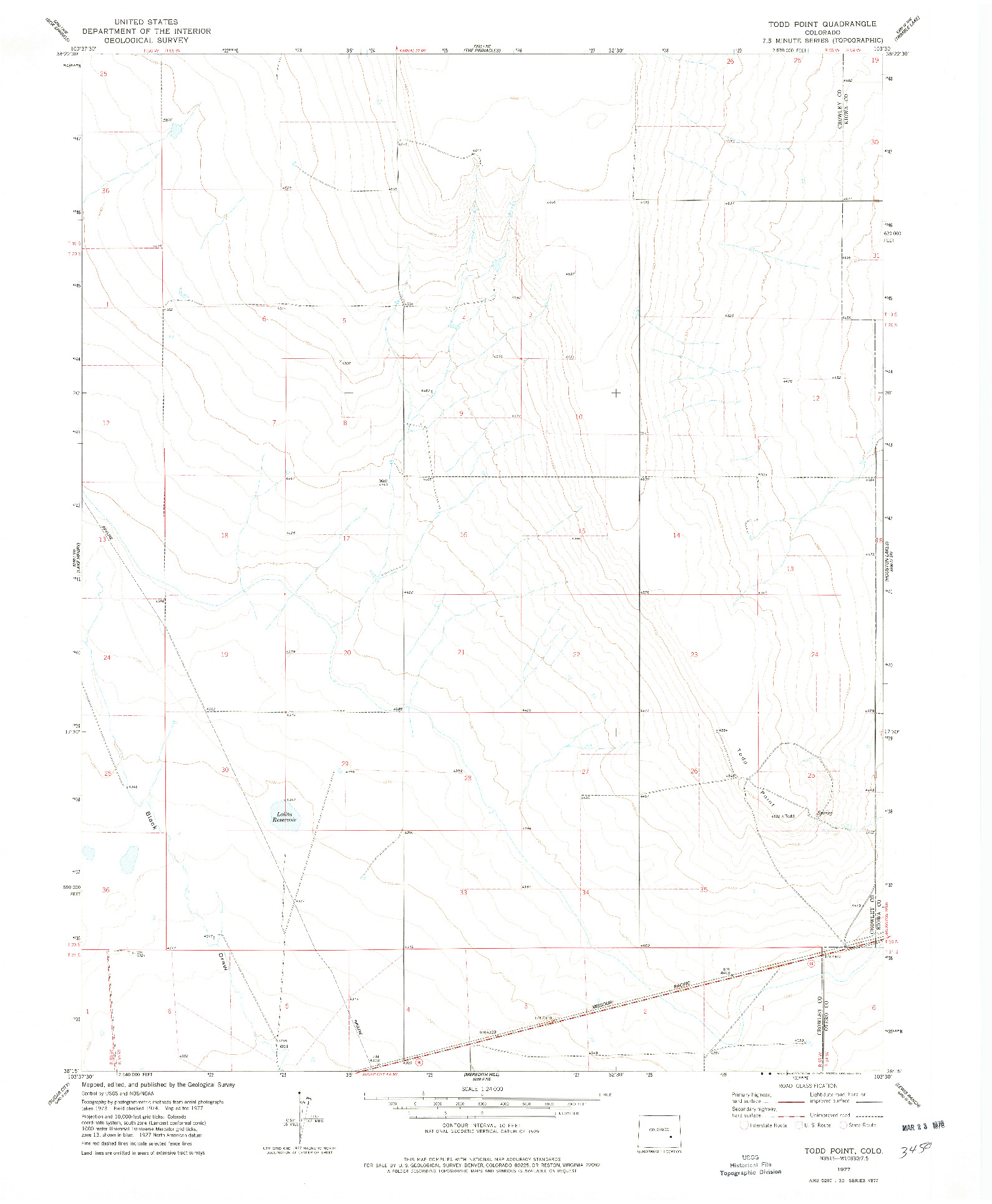 USGS 1:24000-SCALE QUADRANGLE FOR TODD POINT, CO 1977