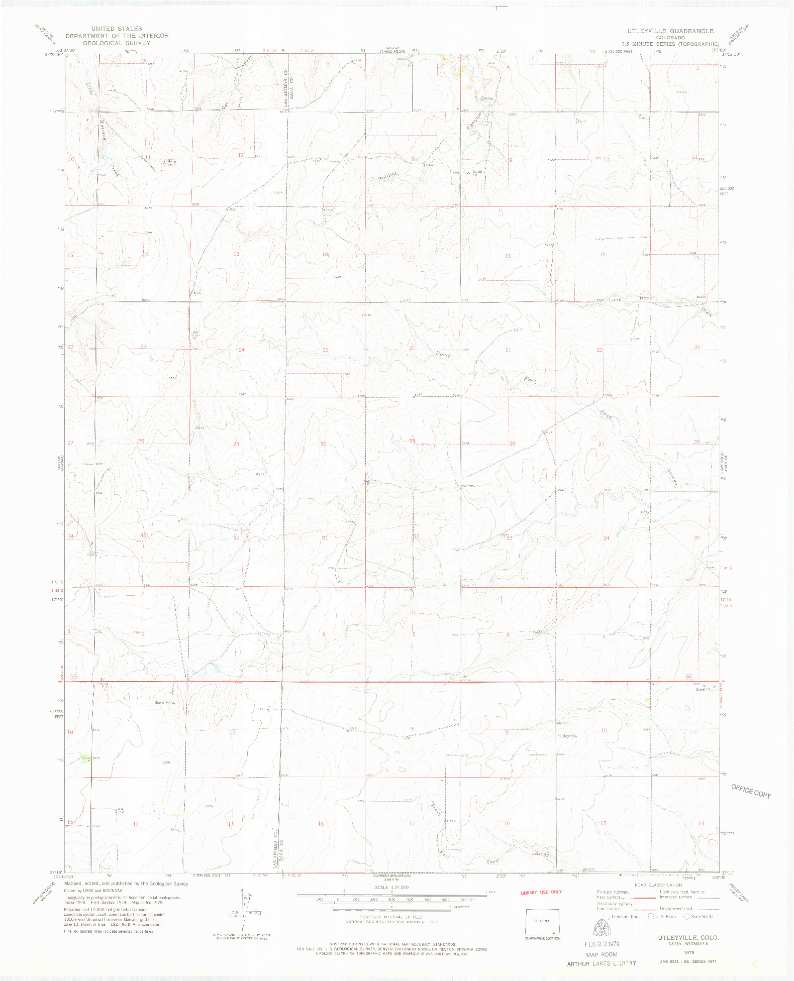 USGS 1:24000-SCALE QUADRANGLE FOR UTLEYVILLE, CO 1978