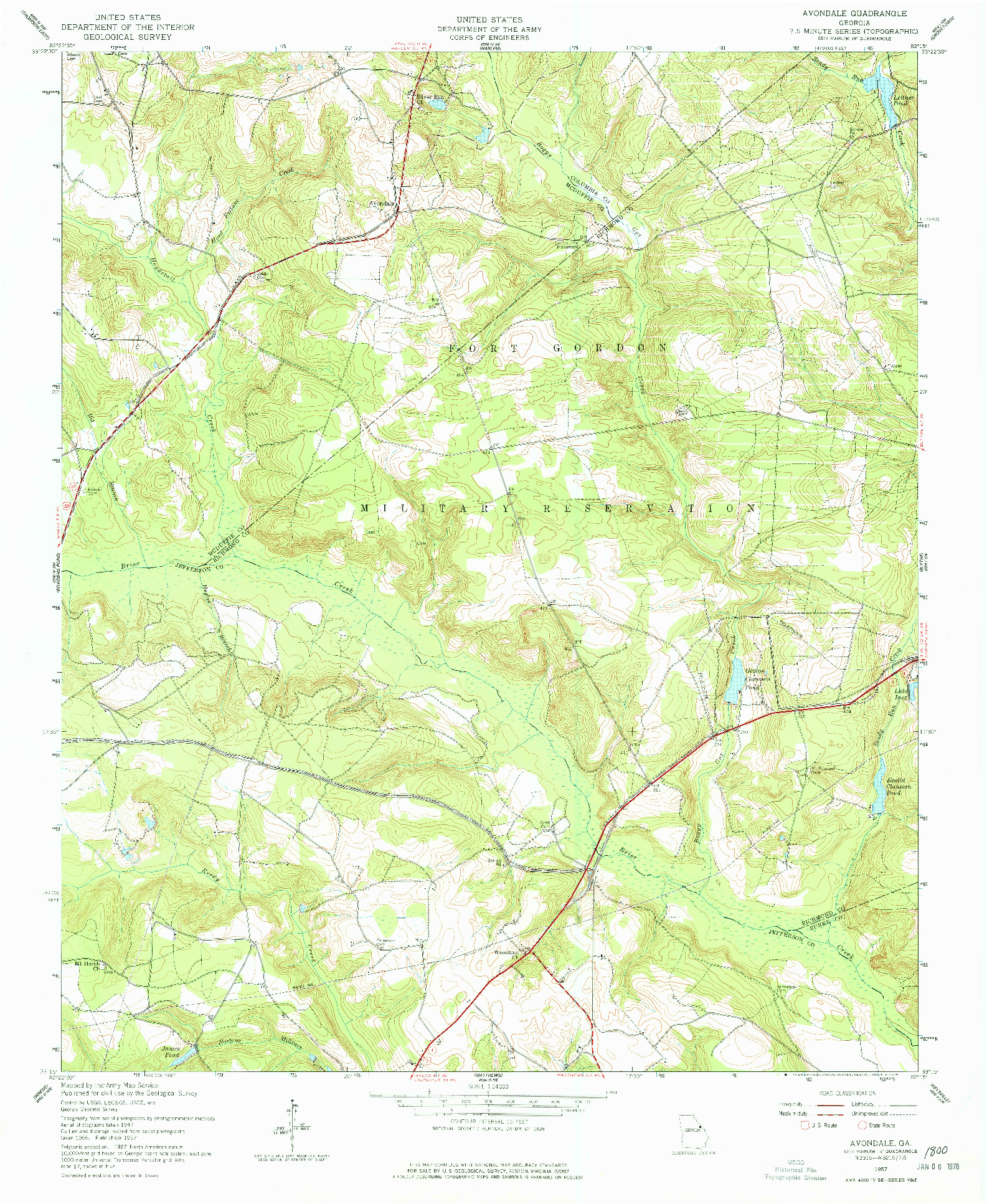 USGS 1:24000-SCALE QUADRANGLE FOR AVONDALE, GA 1957