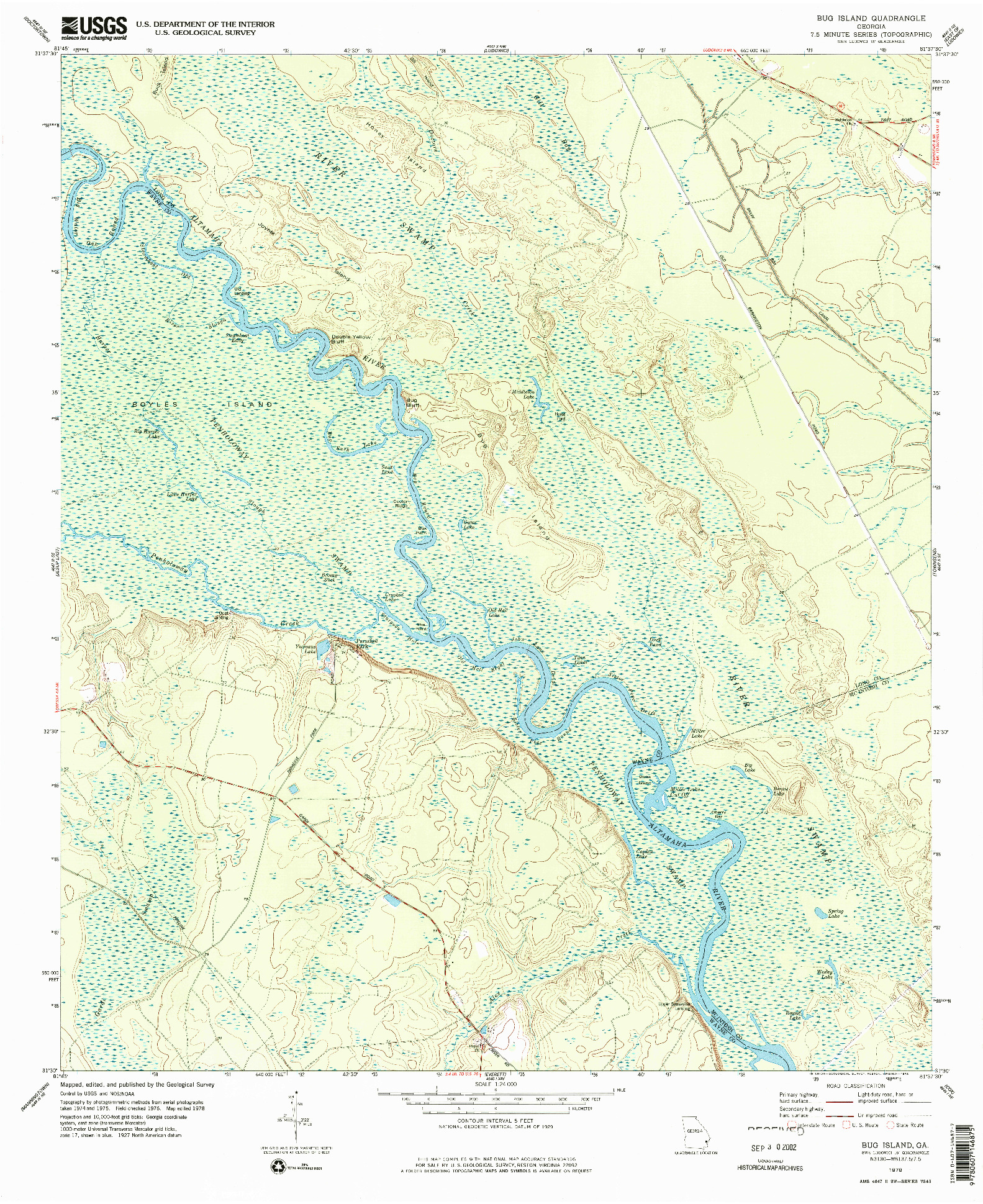 USGS 1:24000-SCALE QUADRANGLE FOR BUG ISLAND, GA 1978