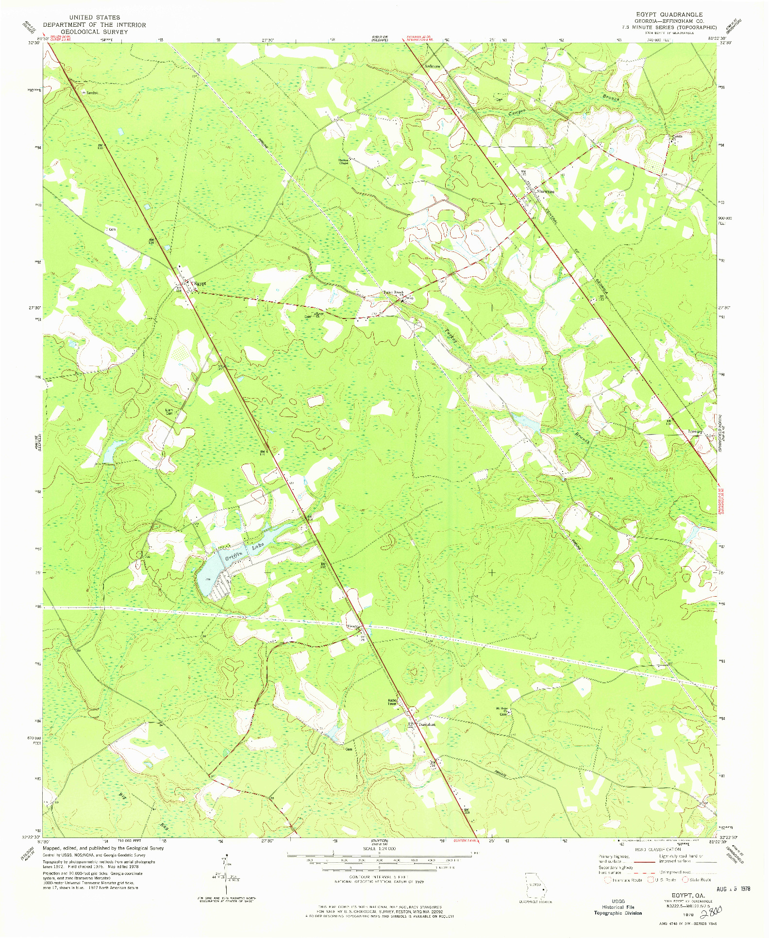 USGS 1:24000-SCALE QUADRANGLE FOR EGYPT, GA 1978