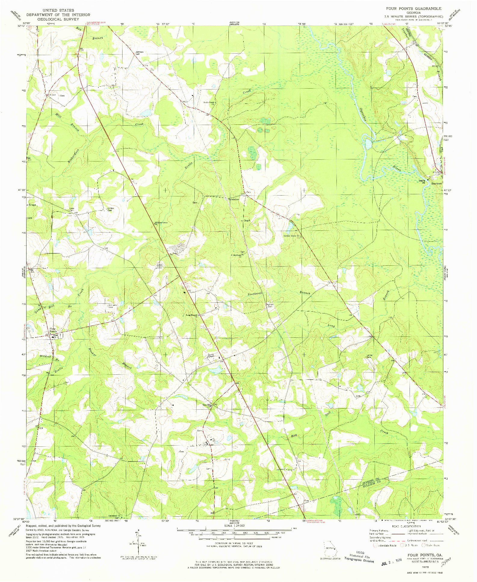 USGS 1:24000-SCALE QUADRANGLE FOR FOUR POINTS, GA 1978