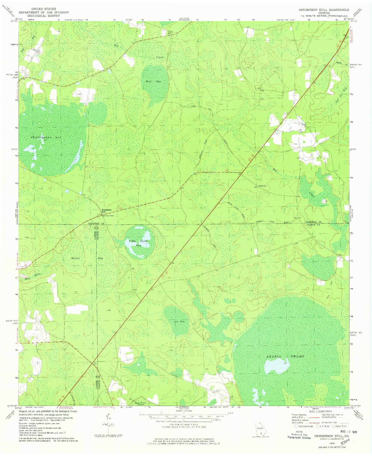 USGS 1:24000-SCALE QUADRANGLE FOR HENDERSON STILL, GA 1978