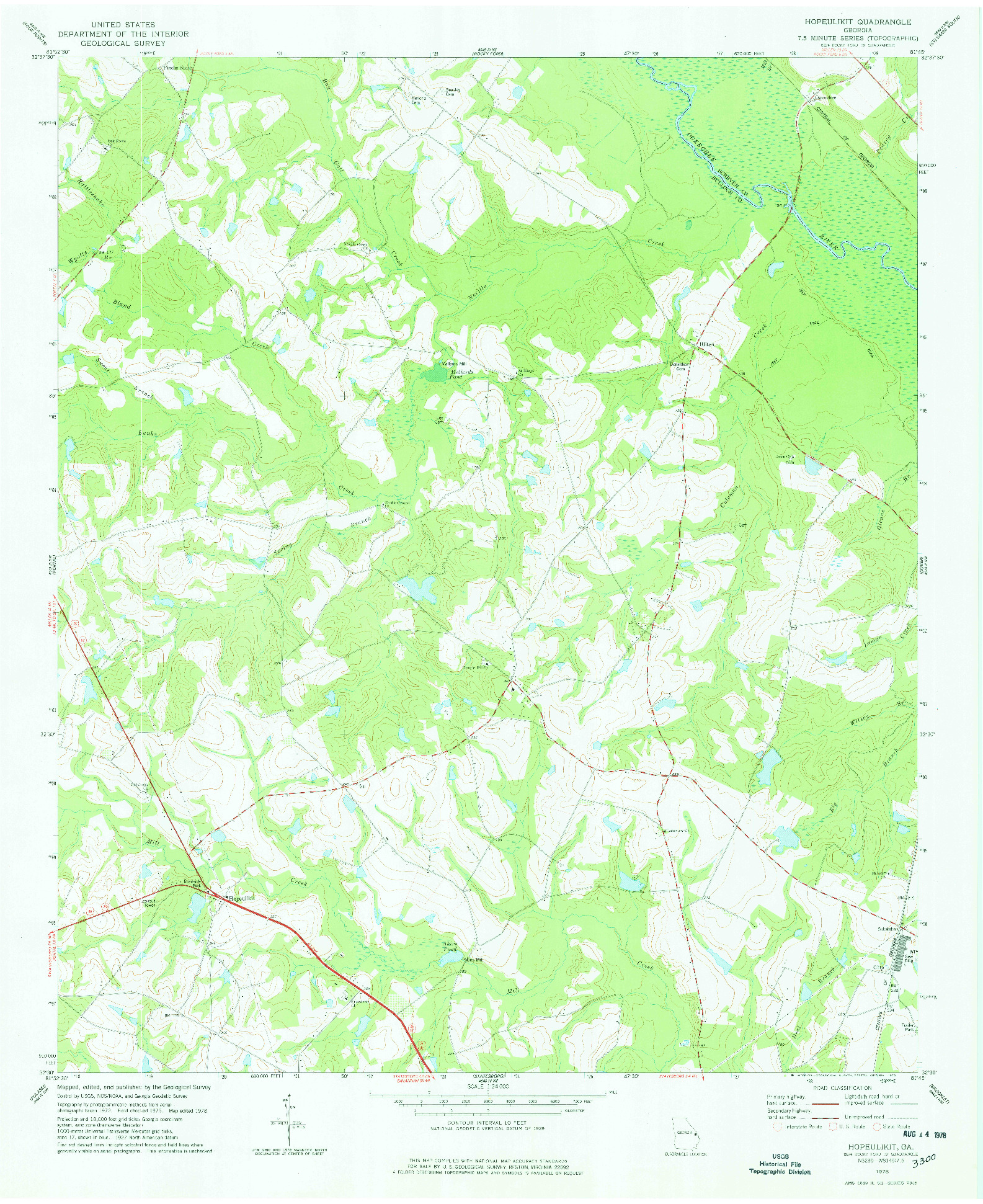 USGS 1:24000-SCALE QUADRANGLE FOR HOPEULIKIT, GA 1978