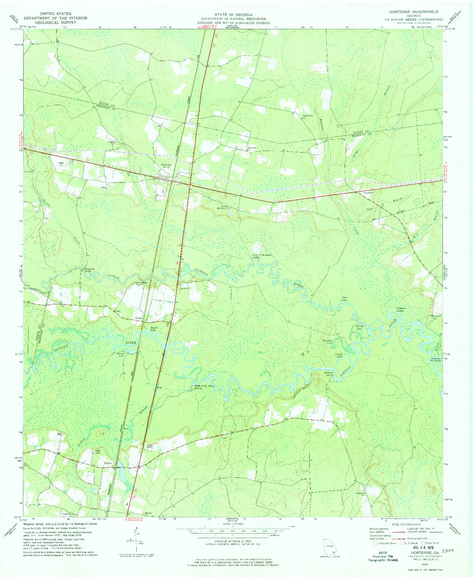 USGS 1:24000-SCALE QUADRANGLE FOR HORTENSE, GA 1978