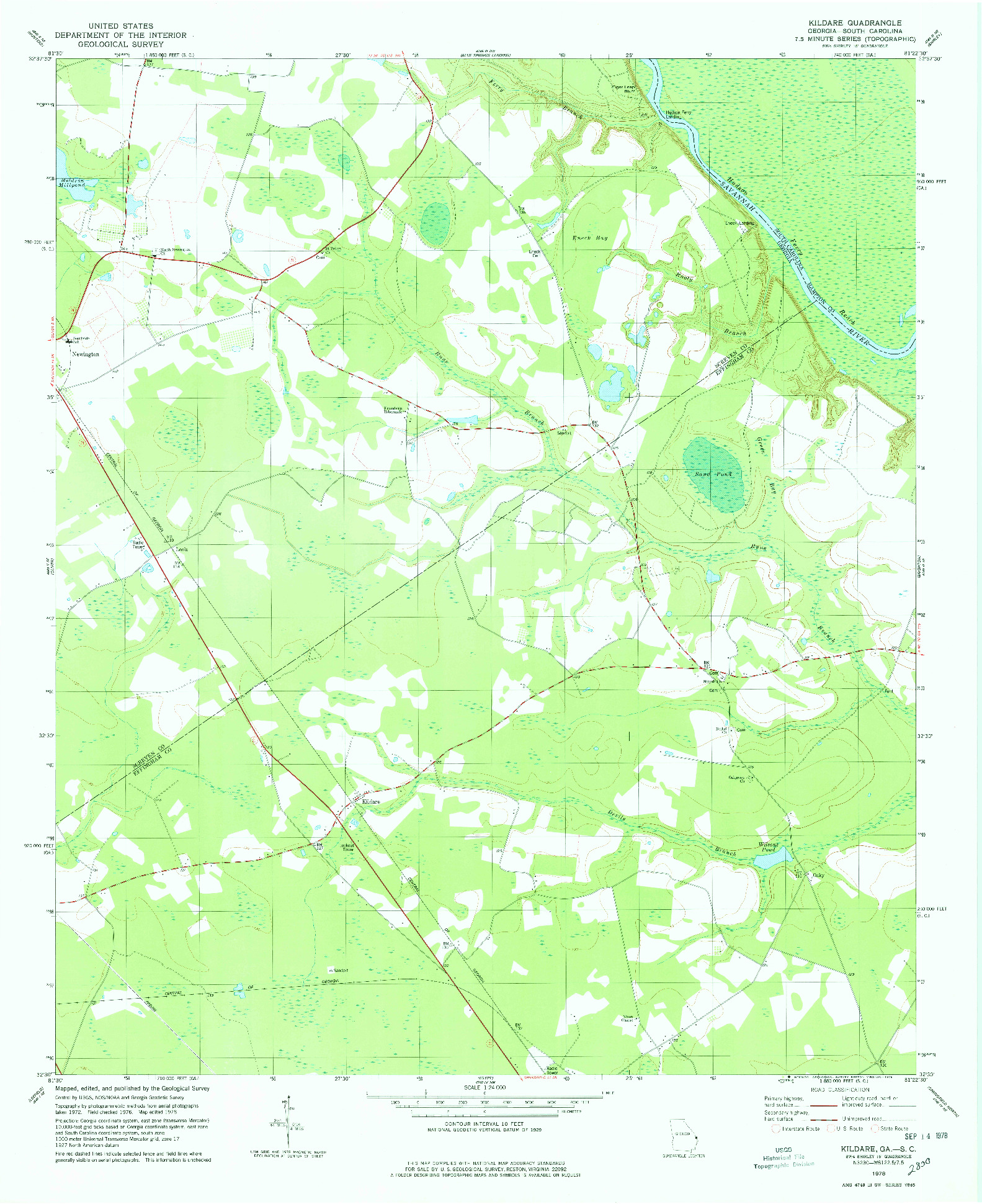 USGS 1:24000-SCALE QUADRANGLE FOR KILDARE, GA 1978