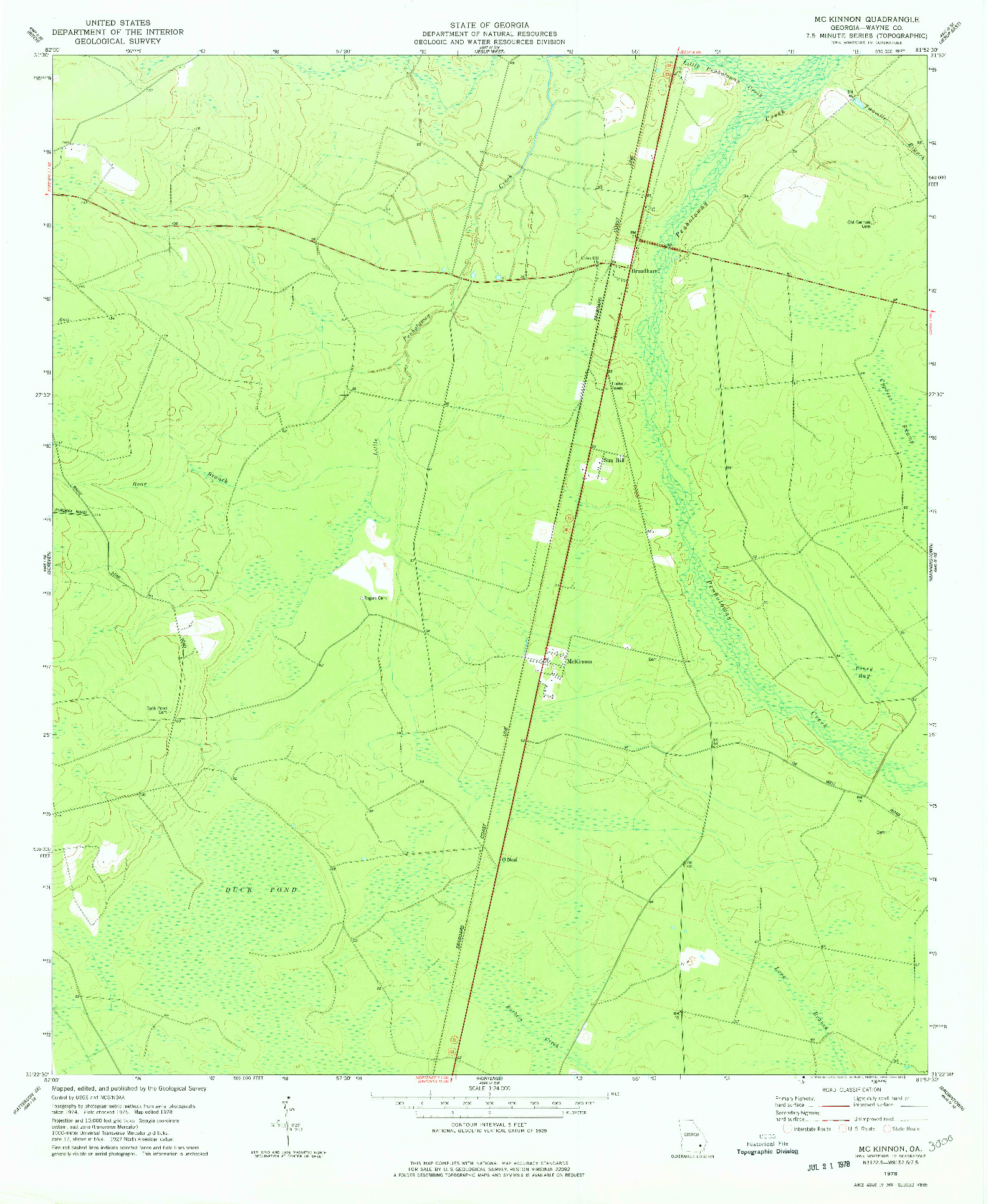 USGS 1:24000-SCALE QUADRANGLE FOR MC KINNON, GA 1978