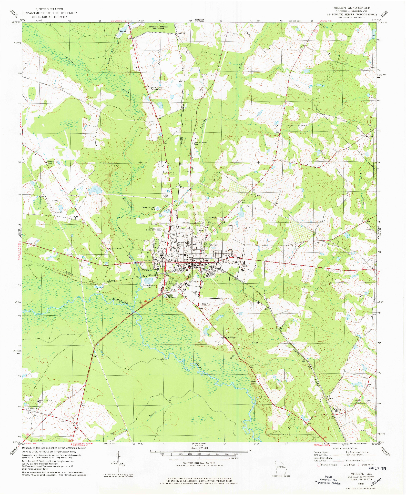 USGS 1:24000-SCALE QUADRANGLE FOR MILLEN, GA 1978