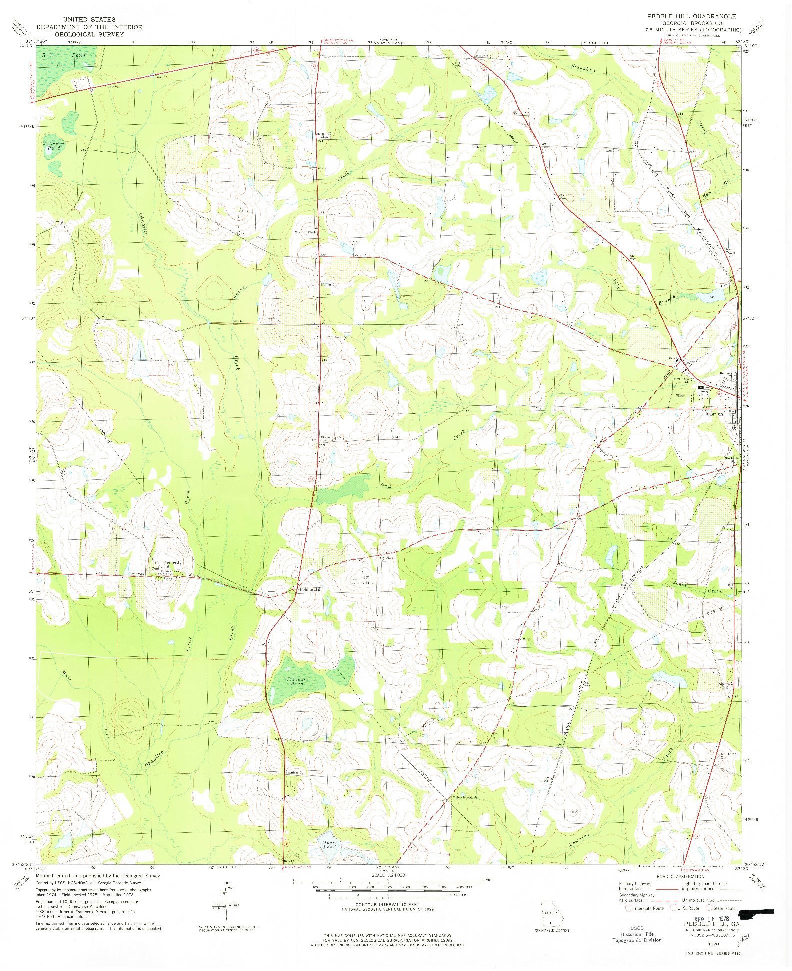 USGS 1:24000-SCALE QUADRANGLE FOR PEBBLE HILL, GA 1978