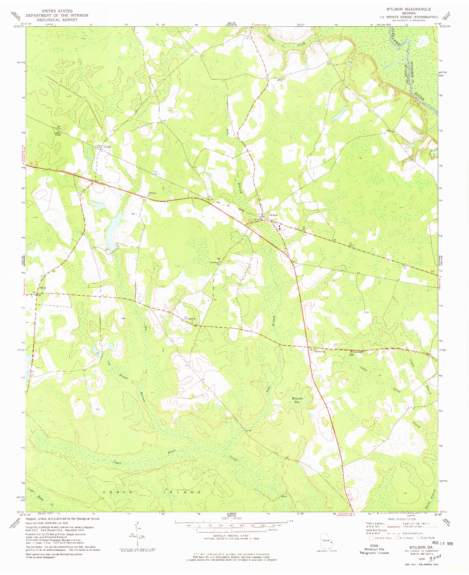 USGS 1:24000-SCALE QUADRANGLE FOR STILSON, GA 1978