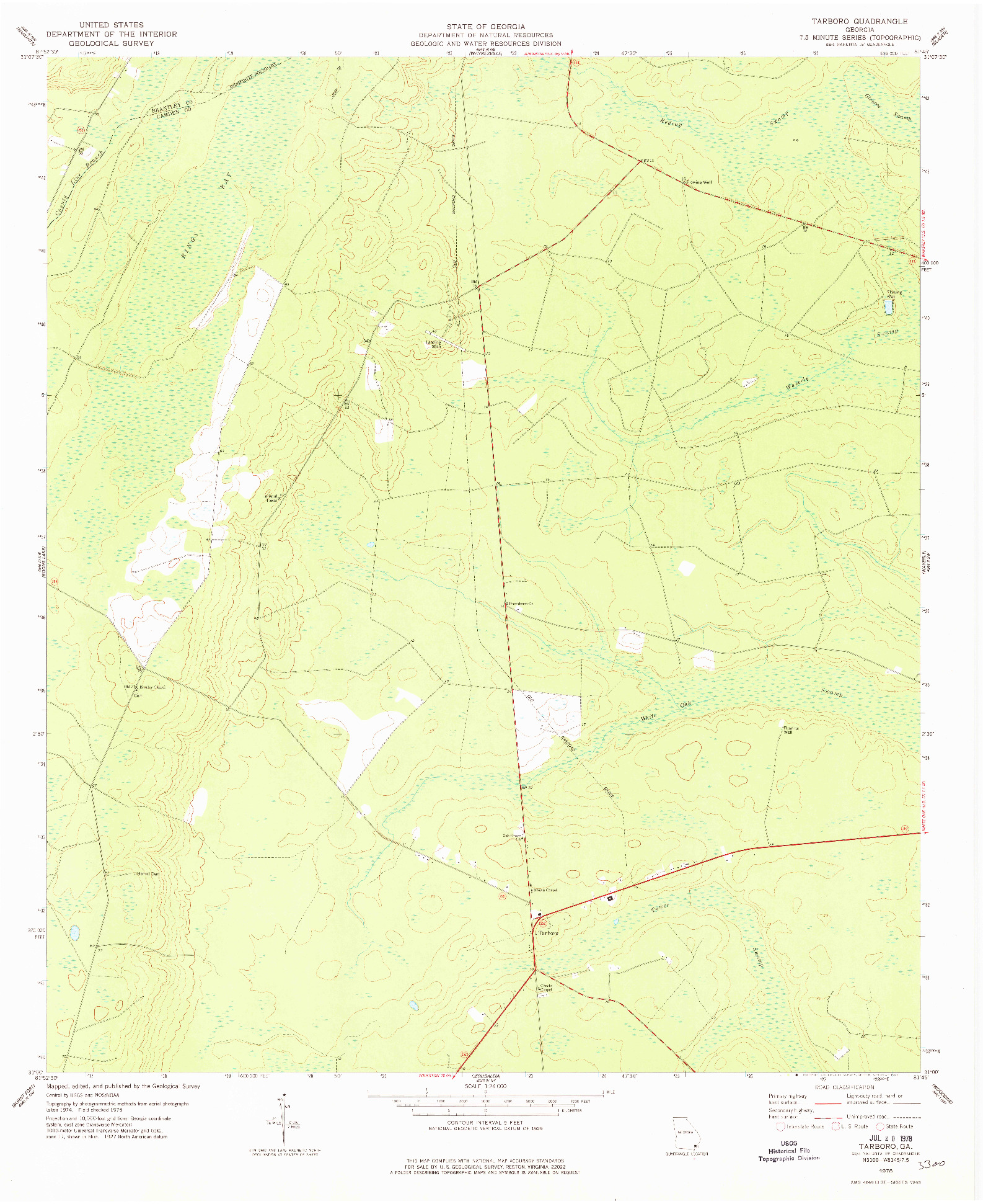 USGS 1:24000-SCALE QUADRANGLE FOR TARBORO, GA 1978