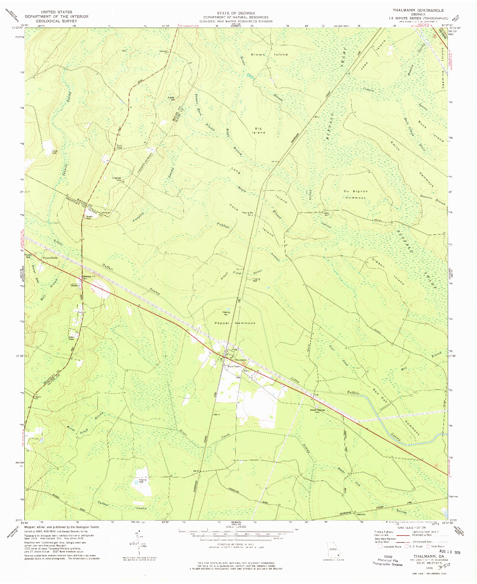 USGS 1:24000-SCALE QUADRANGLE FOR THALMANN, GA 1978