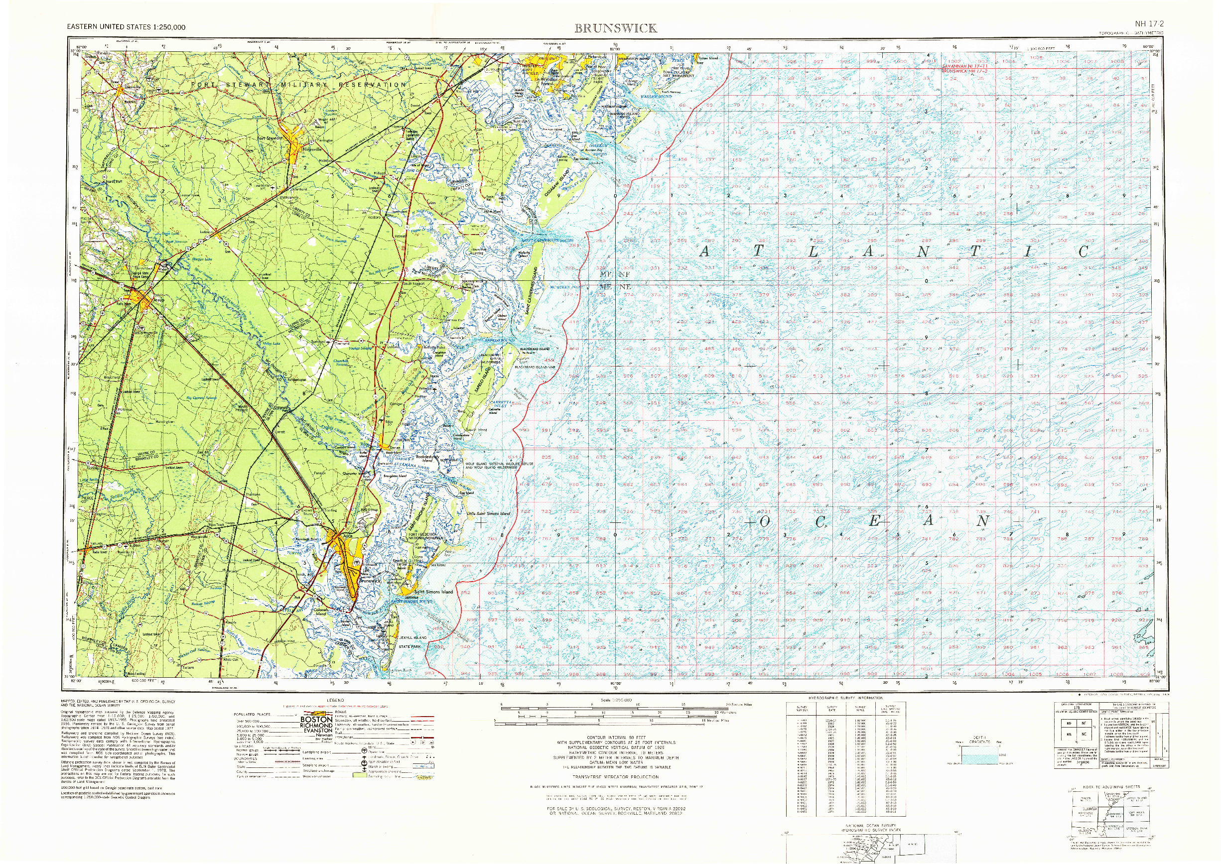 USGS 1:250000-SCALE QUADRANGLE FOR BRUNSWICK, GA 1978