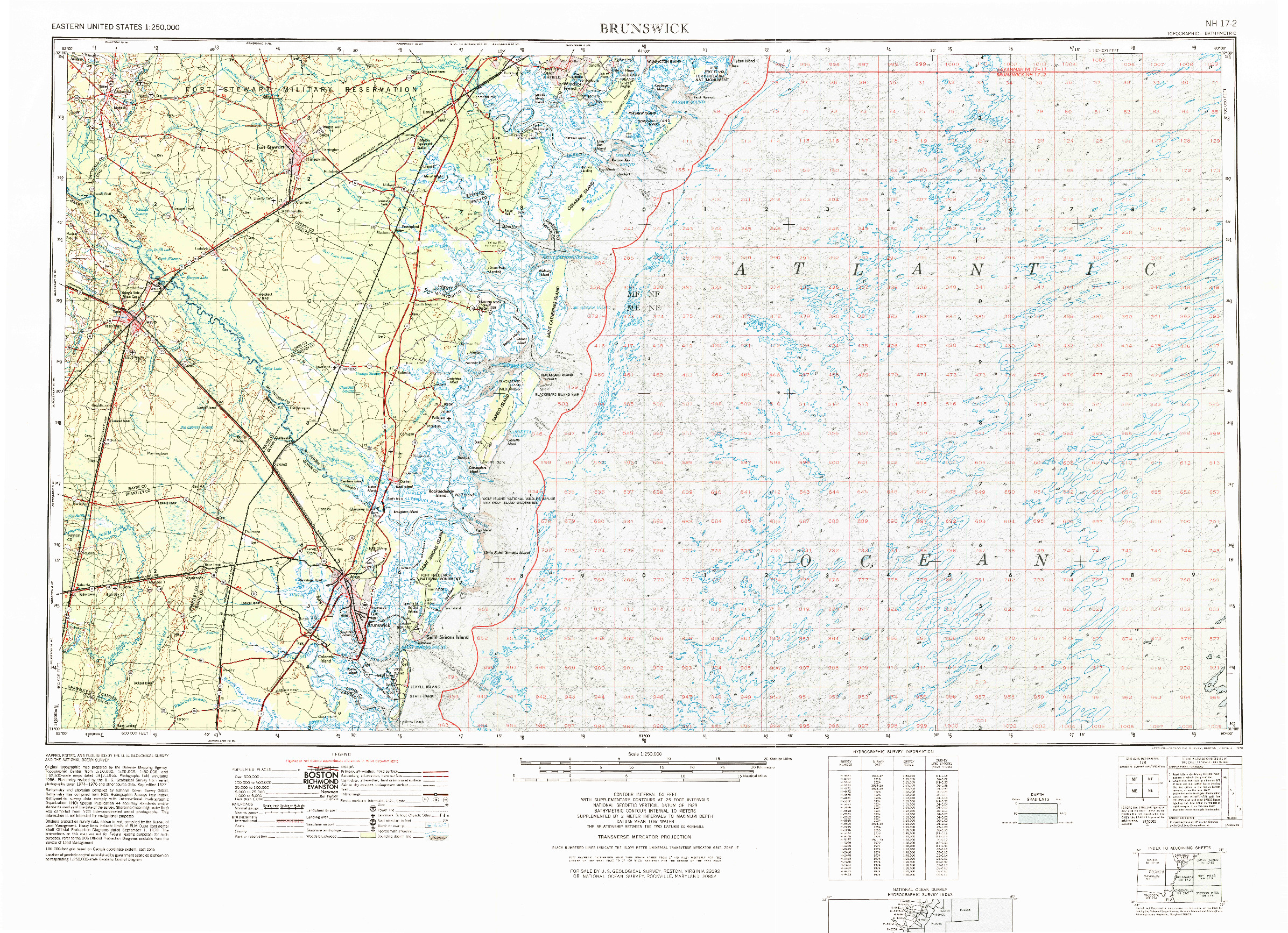 USGS 1:250000-SCALE QUADRANGLE FOR BRUNSWICK, GA 1978