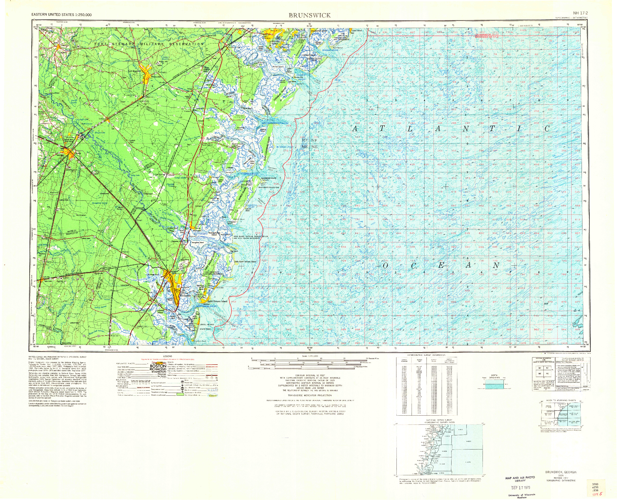 USGS 1:250000-SCALE QUADRANGLE FOR BRUNSWICK, GA 1956