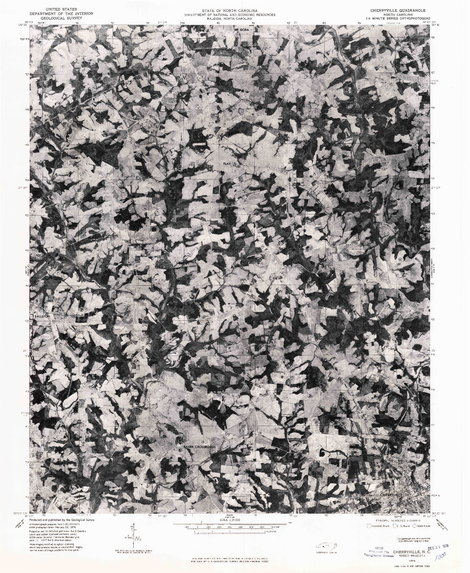 USGS 1:24000-SCALE QUADRANGLE FOR CHERRYVILLE, NC 1976