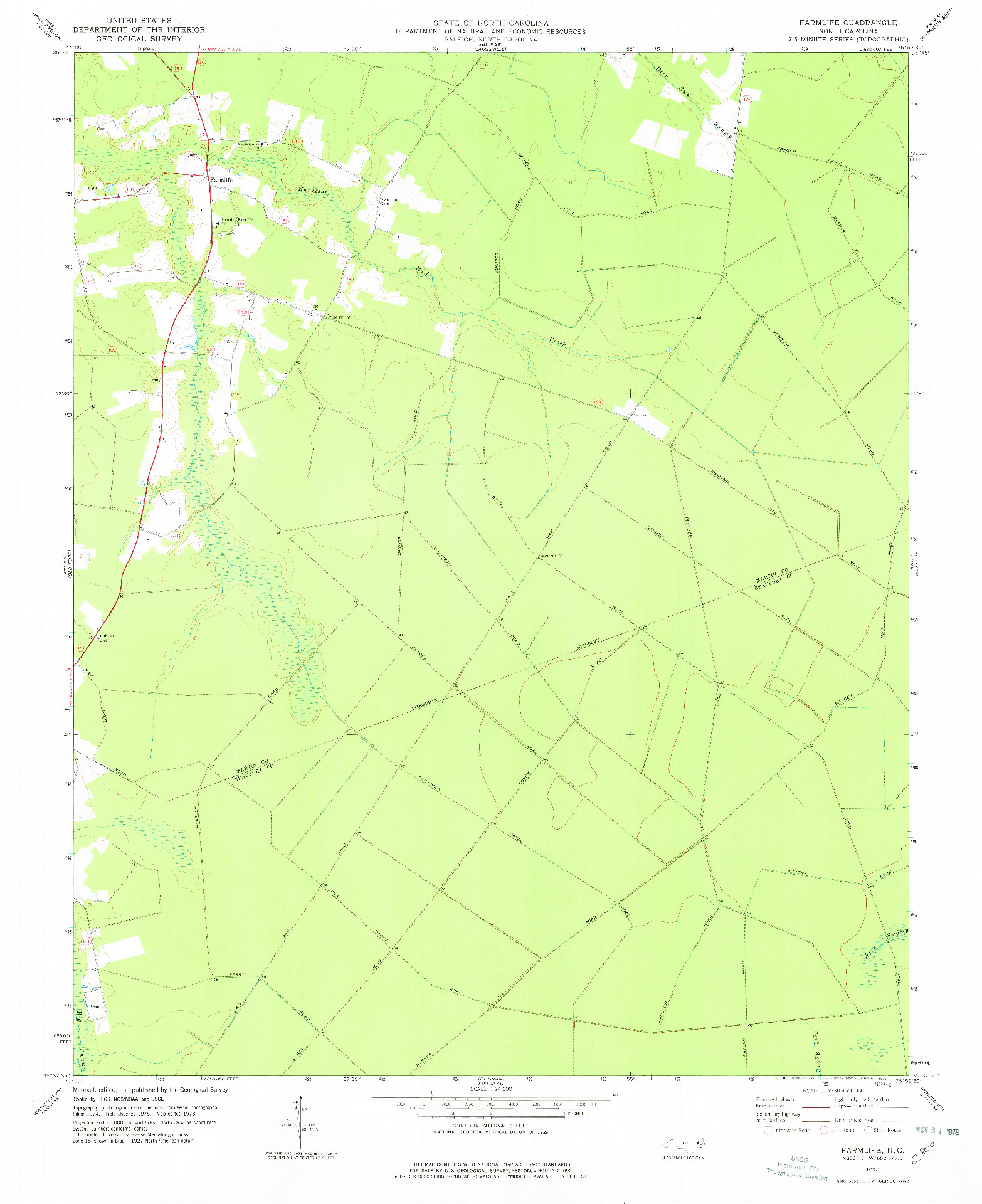 USGS 1:24000-SCALE QUADRANGLE FOR FARMLIFE, NC 1978