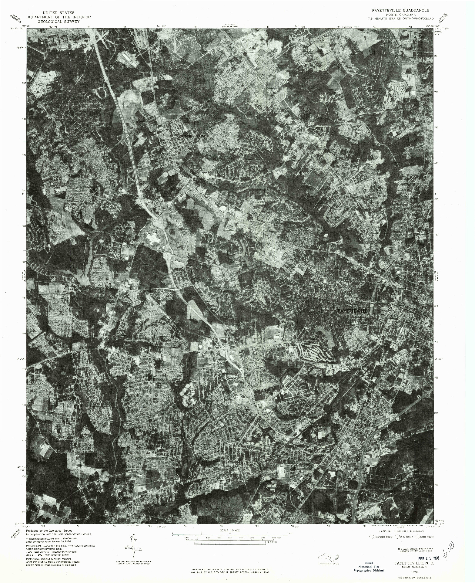 USGS 1:24000-SCALE QUADRANGLE FOR FAYETTEVILLE, NC 1976