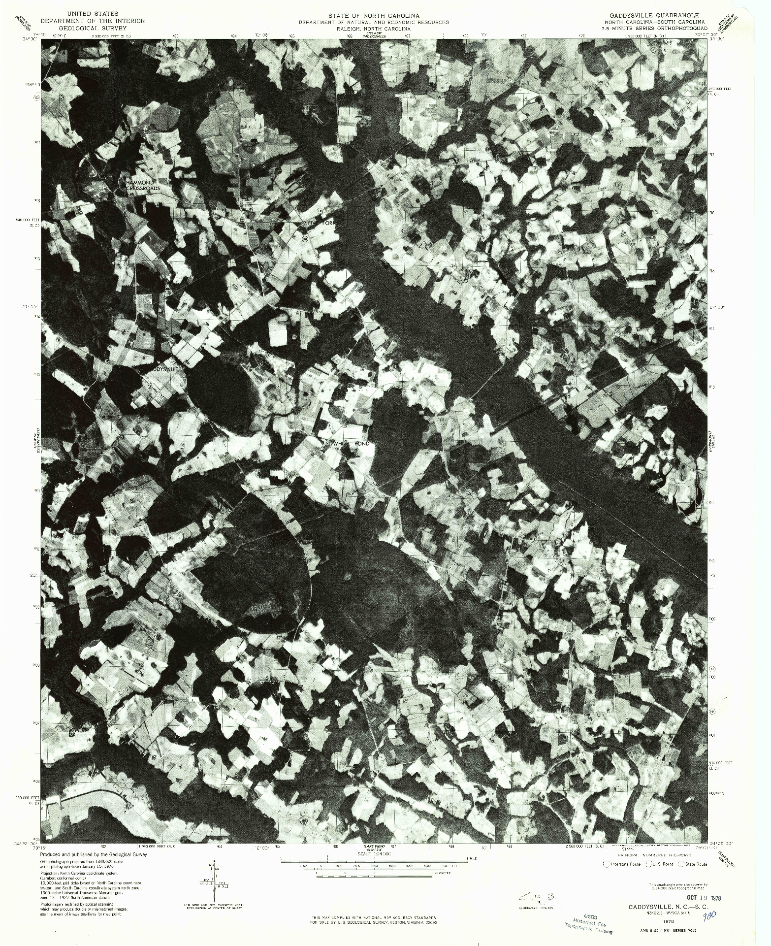 USGS 1:24000-SCALE QUADRANGLE FOR GADDYSVILLE, NC 1976