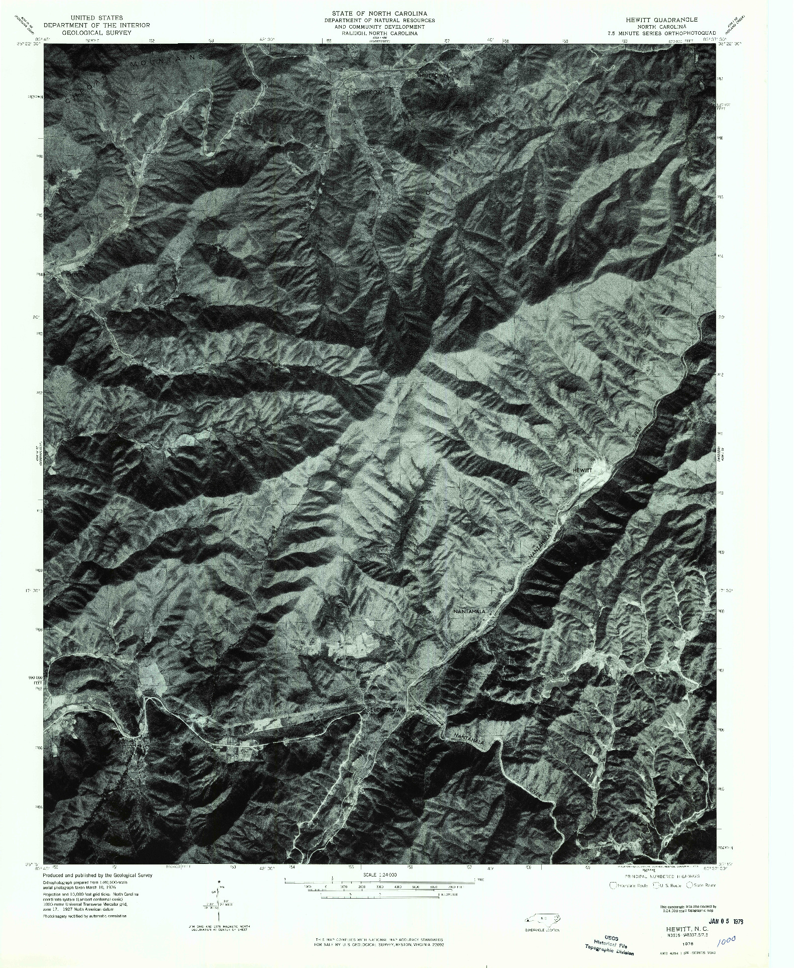 USGS 1:24000-SCALE QUADRANGLE FOR HEWITT, NC 1976