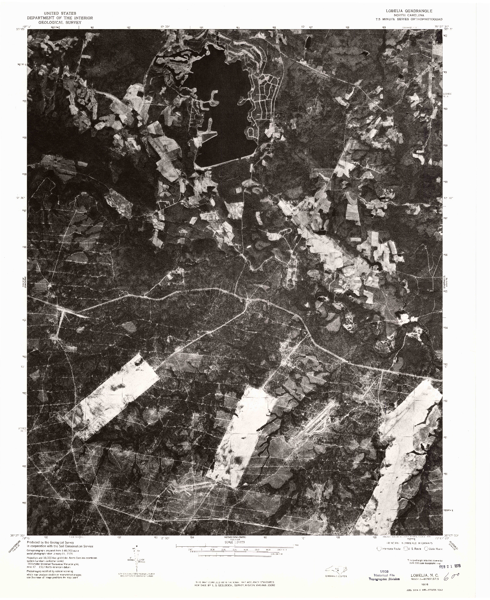 USGS 1:24000-SCALE QUADRANGLE FOR LOBELIA, NC 1976