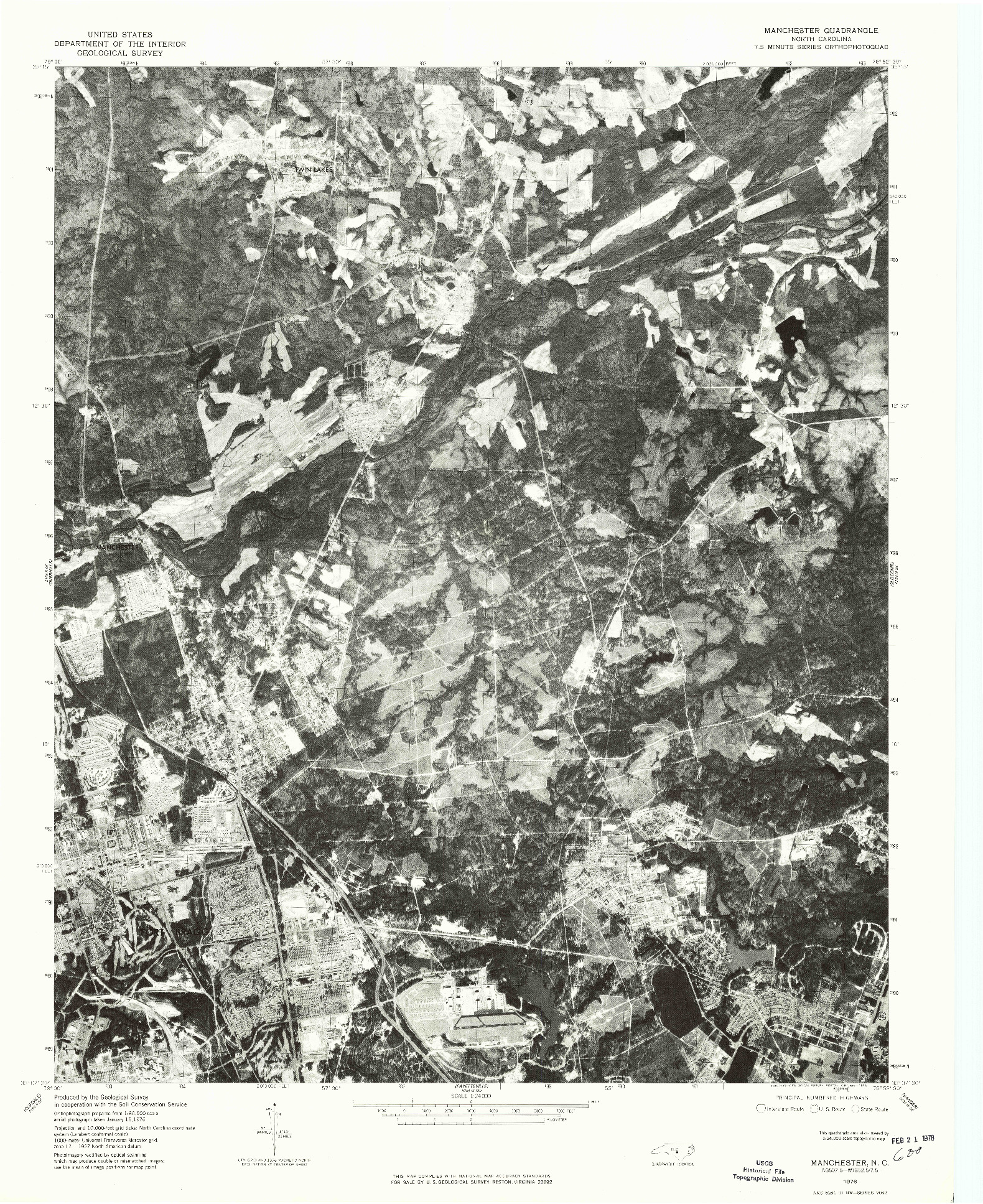 USGS 1:24000-SCALE QUADRANGLE FOR MANCHESTER, NC 1976