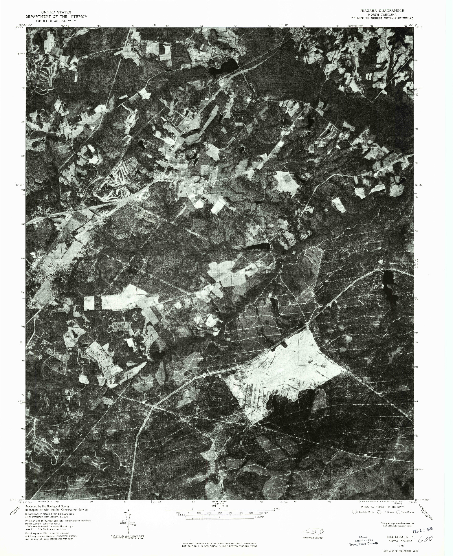 USGS 1:24000-SCALE QUADRANGLE FOR NIAGARA, NC 1976