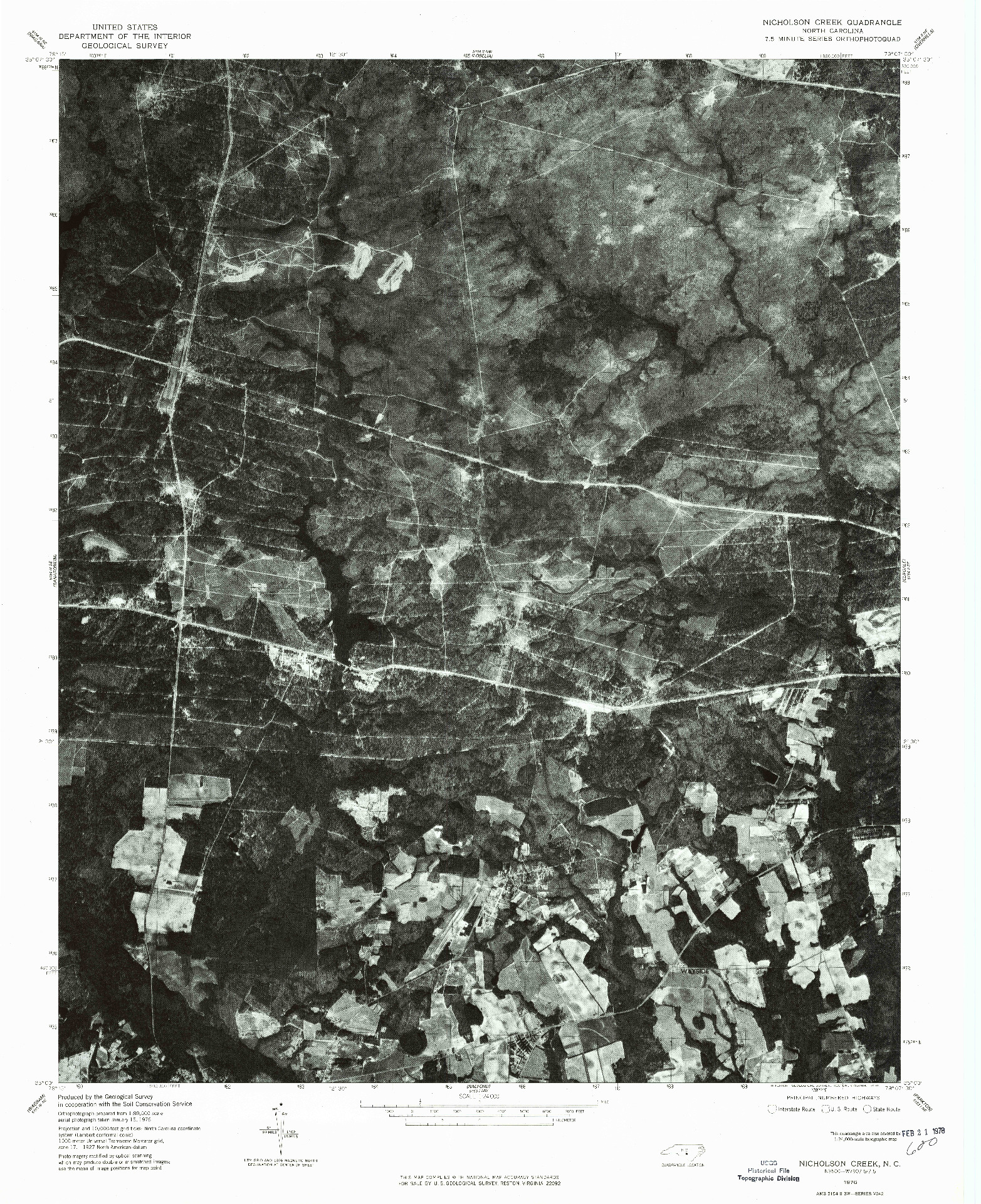USGS 1:24000-SCALE QUADRANGLE FOR NICHOLSON CREEK, NC 1976
