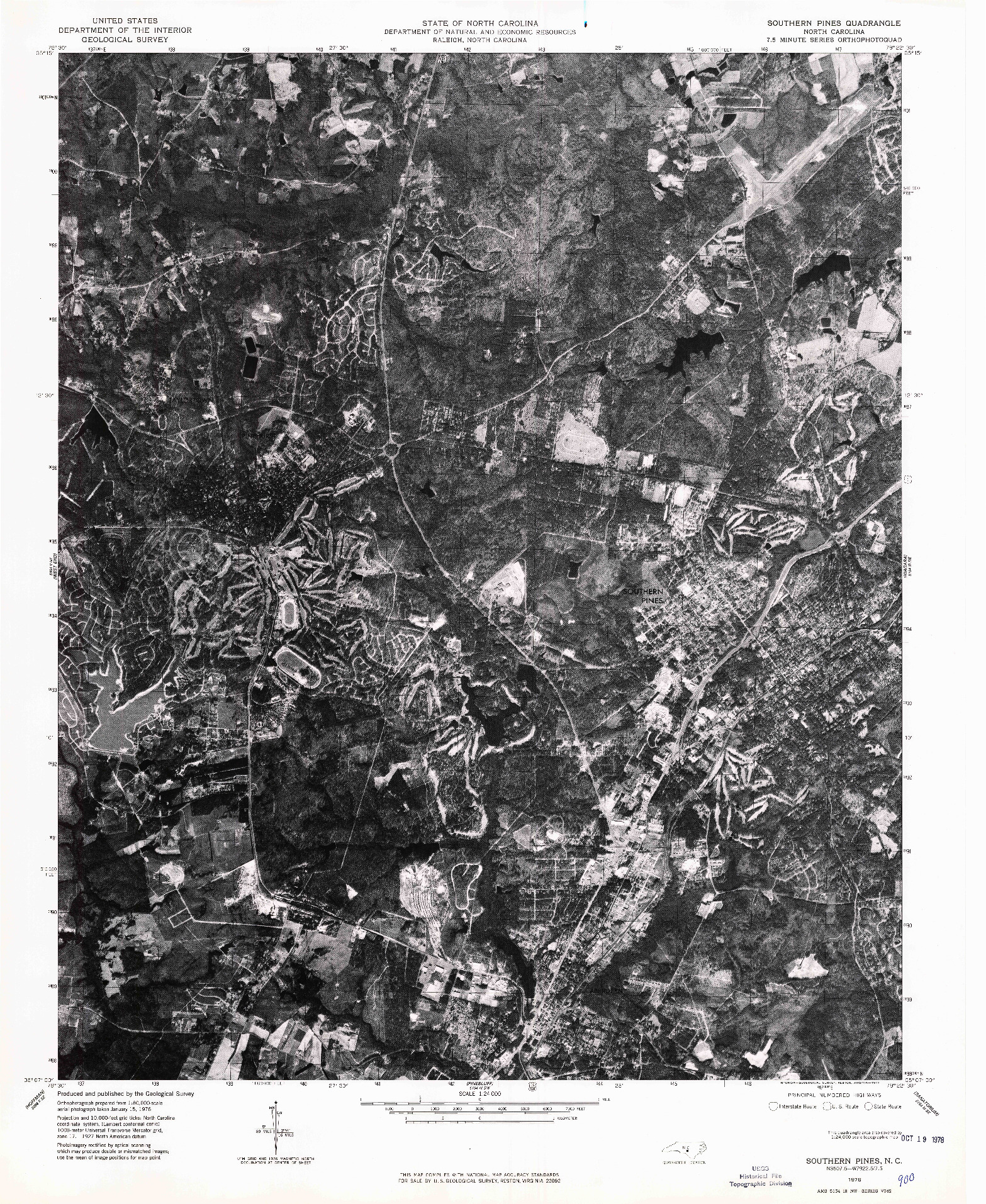 USGS 1:24000-SCALE QUADRANGLE FOR SOUTHERN PINES, NC 1976