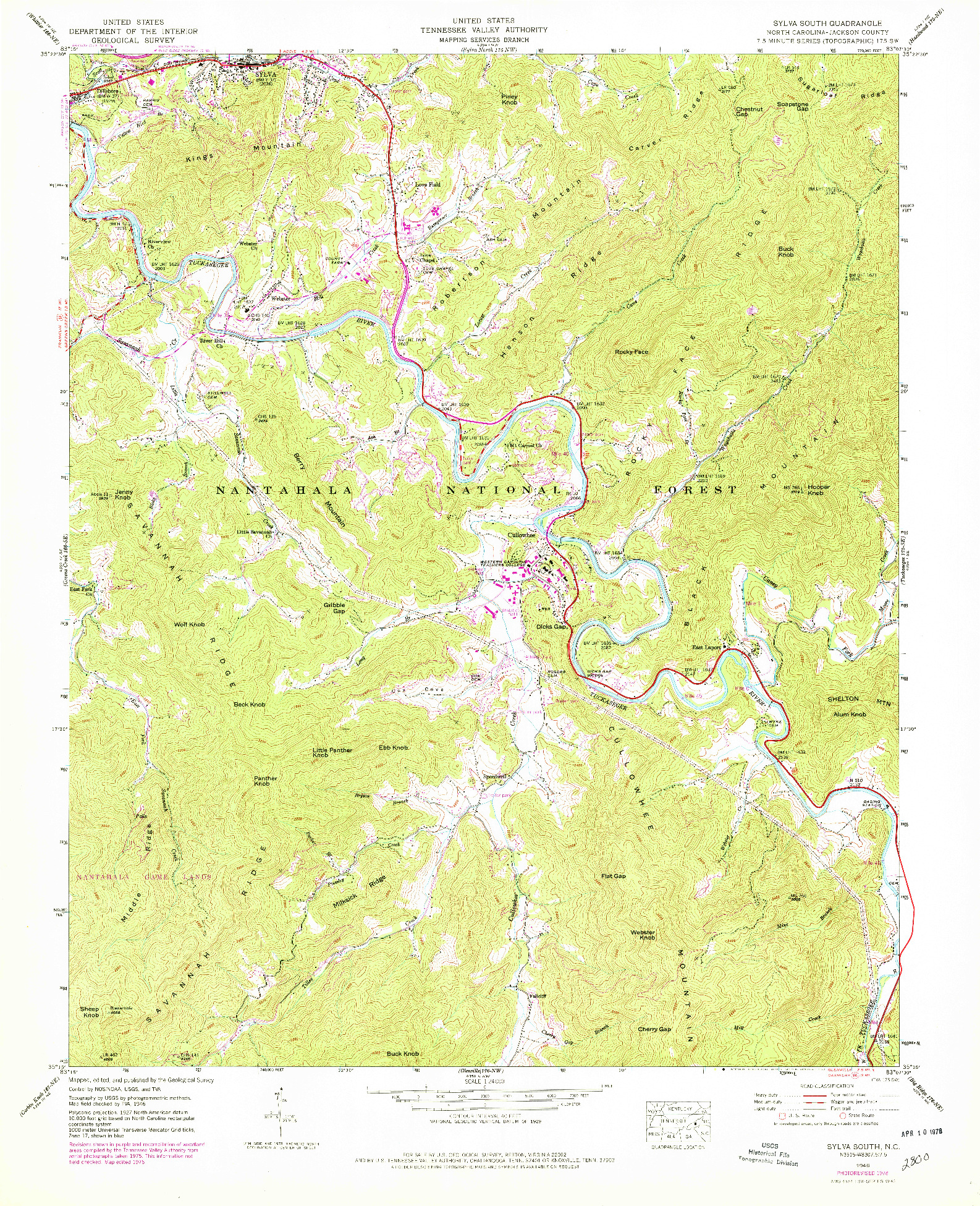 USGS 1:24000-SCALE QUADRANGLE FOR SYLVA SOUTH, NC 1946