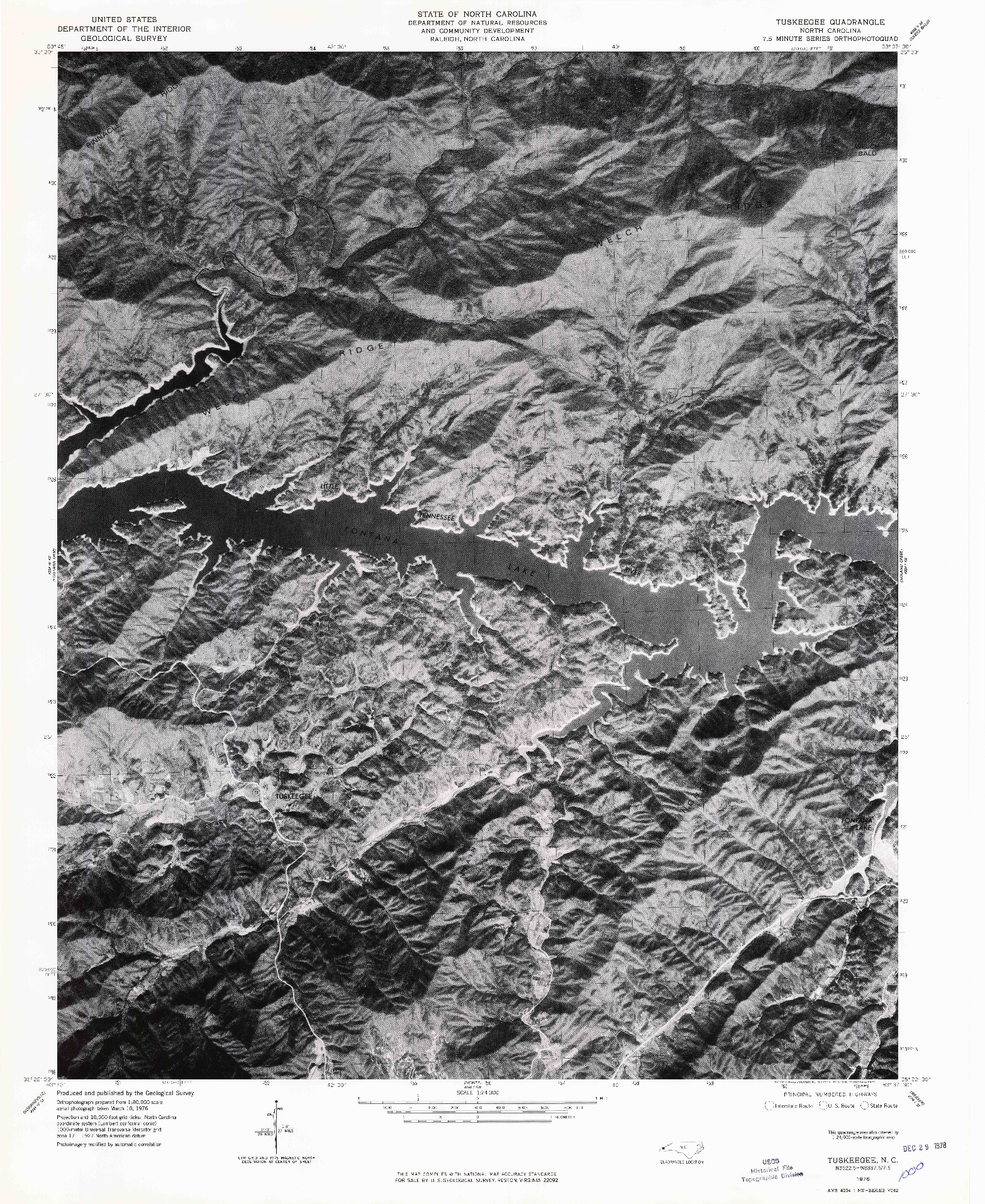 USGS 1:24000-SCALE QUADRANGLE FOR TUSKEEGEE, NC 1976