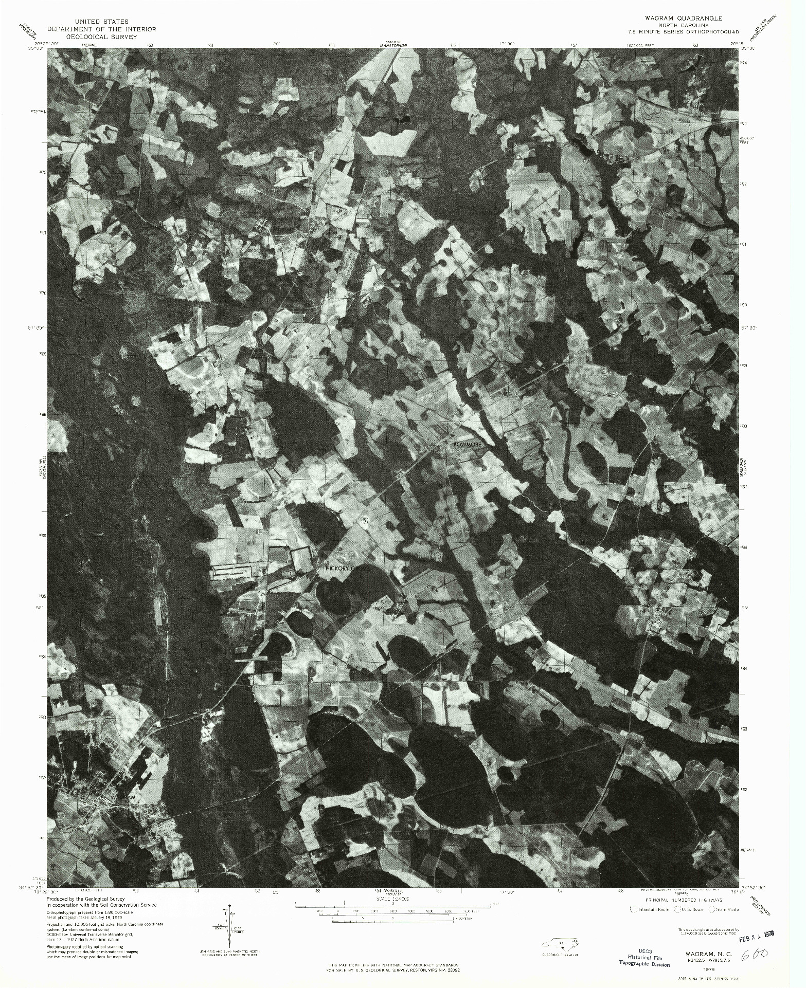 USGS 1:24000-SCALE QUADRANGLE FOR WAGRAM, NC 1976