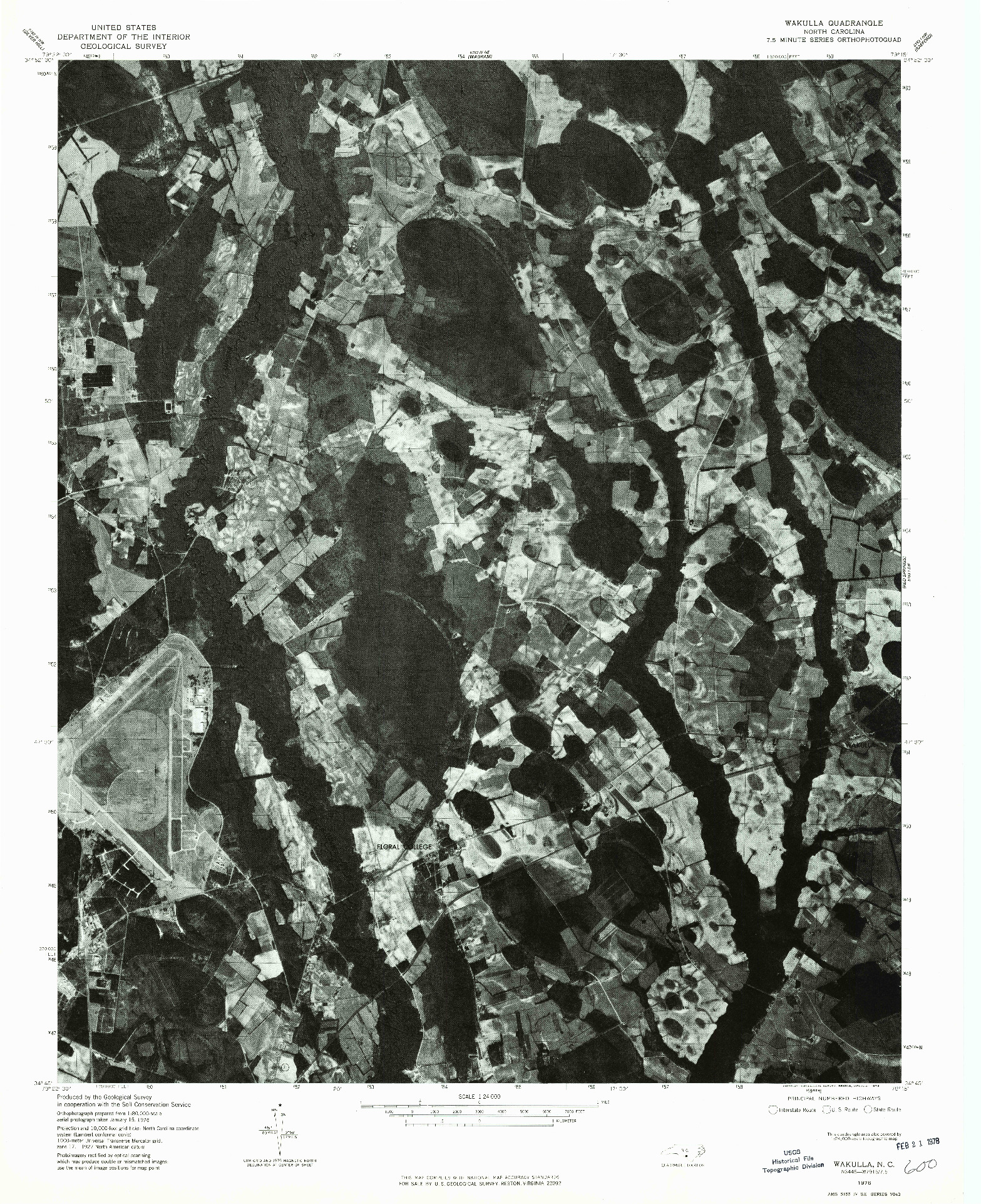 USGS 1:24000-SCALE QUADRANGLE FOR WAKULLA, NC 1976