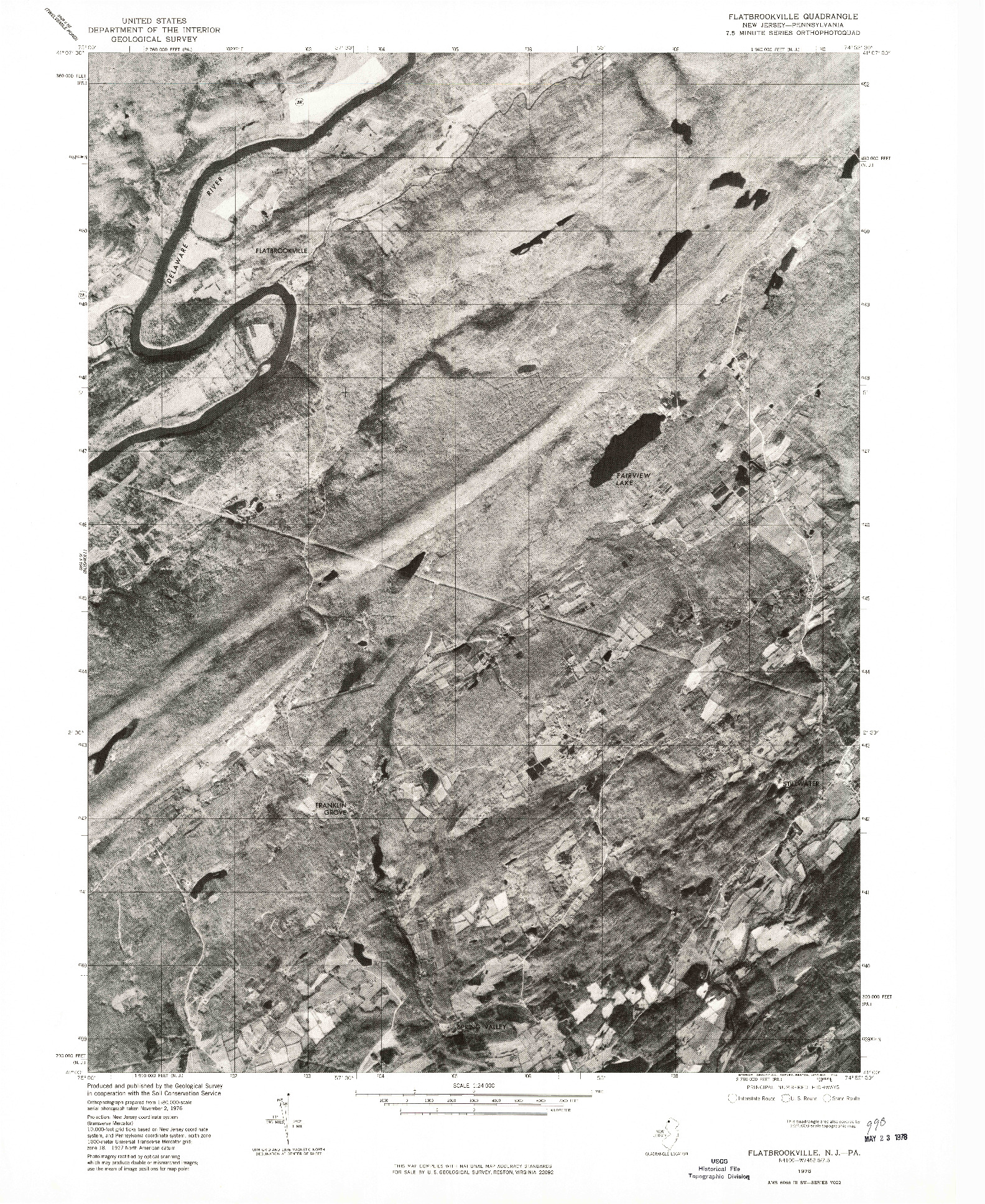 USGS 1:24000-SCALE QUADRANGLE FOR FLATBROOKVILLE, NJ 1976