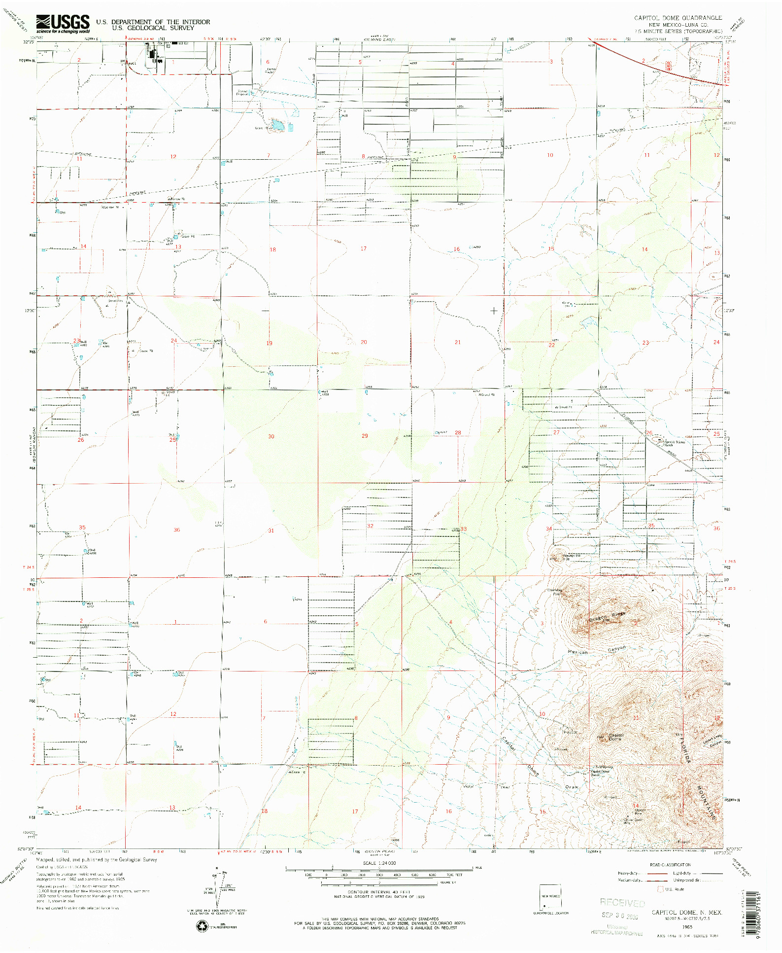 USGS 1:24000-SCALE QUADRANGLE FOR CAPITOL DOME, NM 1965