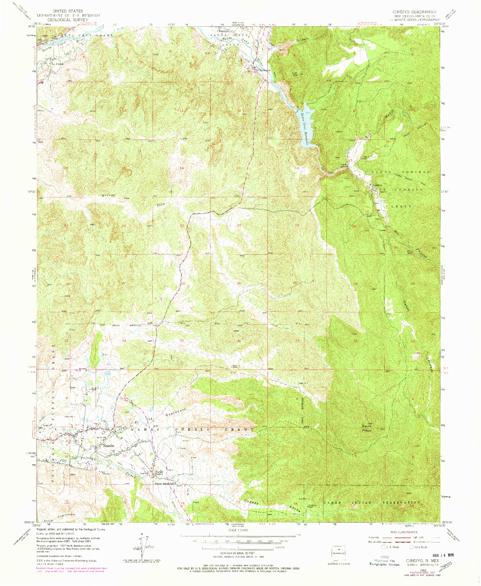 USGS 1:24000-SCALE QUADRANGLE FOR CUNDIYO, NM 1958