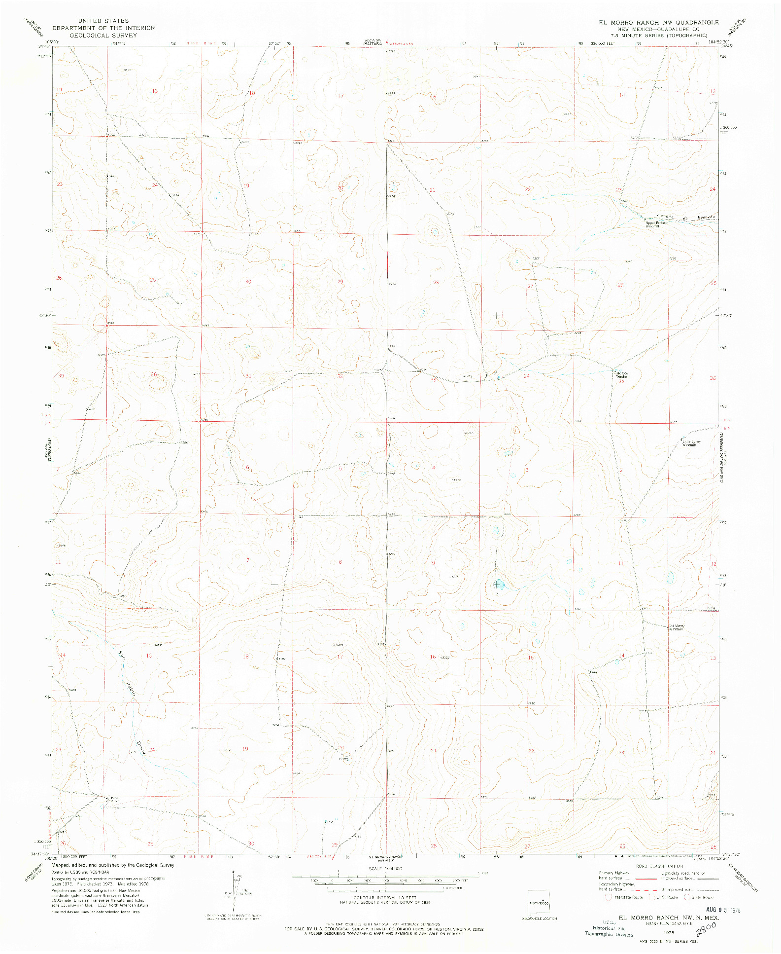 USGS 1:24000-SCALE QUADRANGLE FOR EL MORRO RANCH NW, NM 1978