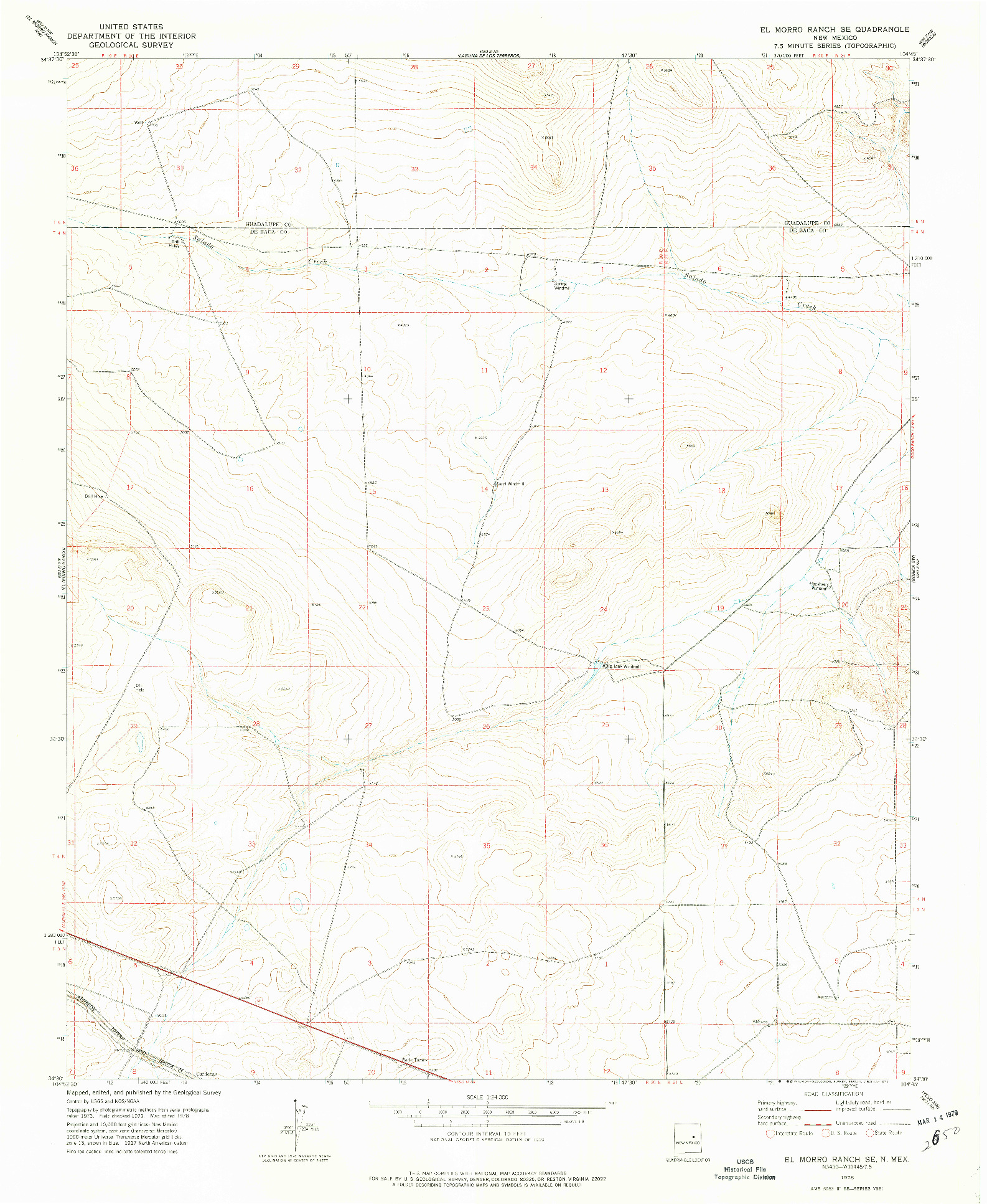 USGS 1:24000-SCALE QUADRANGLE FOR EL MORRO RANCH SE, NM 1978