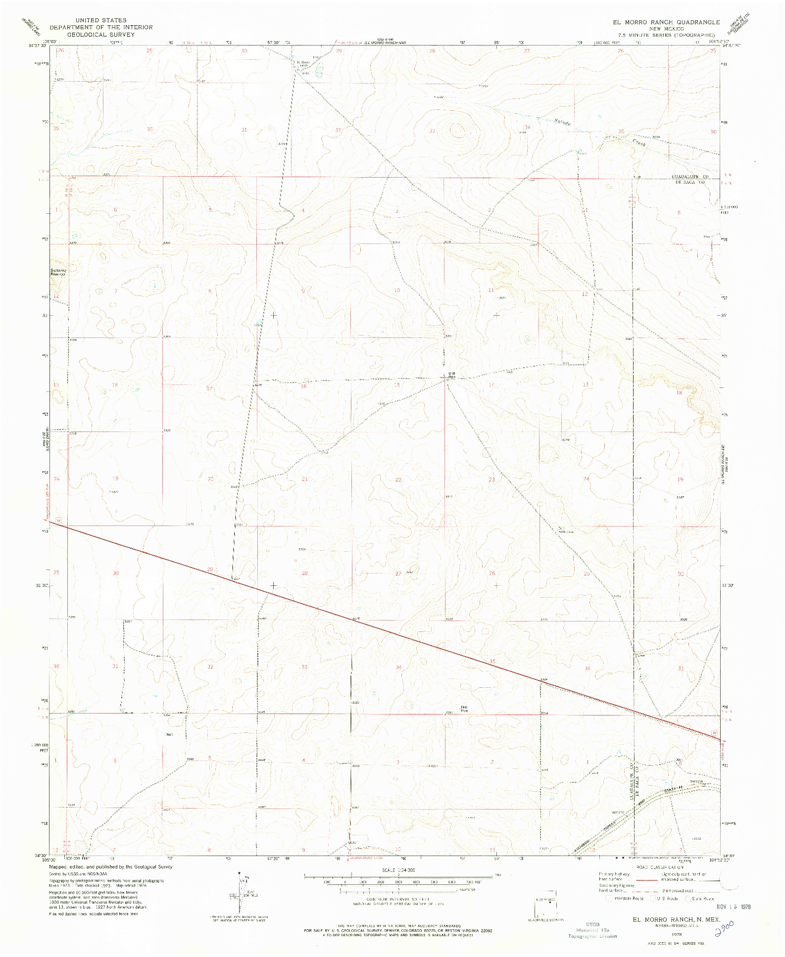 USGS 1:24000-SCALE QUADRANGLE FOR EL MORRO RANCH, NM 1978